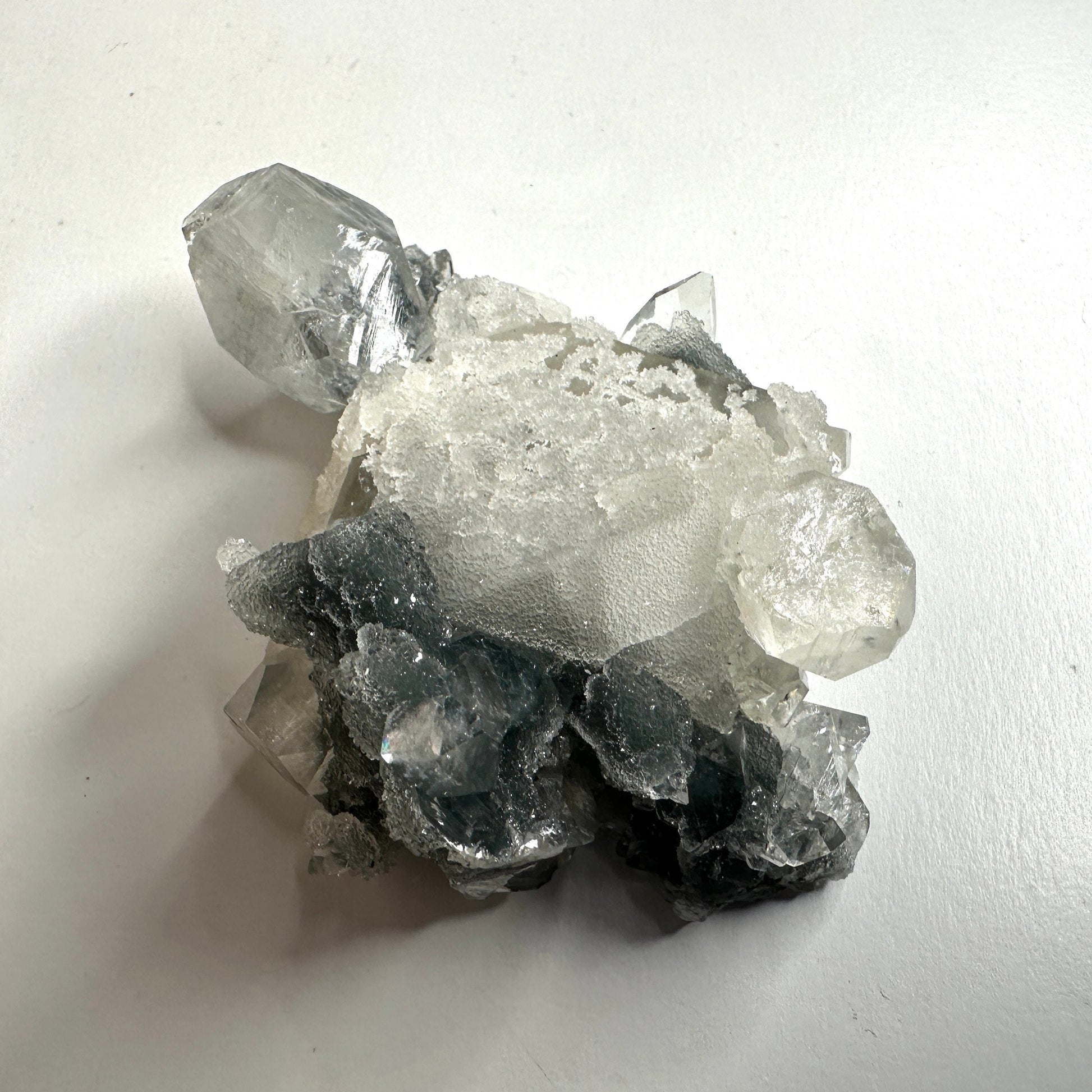 Sugary Apophyllite Blue/Black Chalcedony Specimen From India | Tucson Gem Show Exclusive
