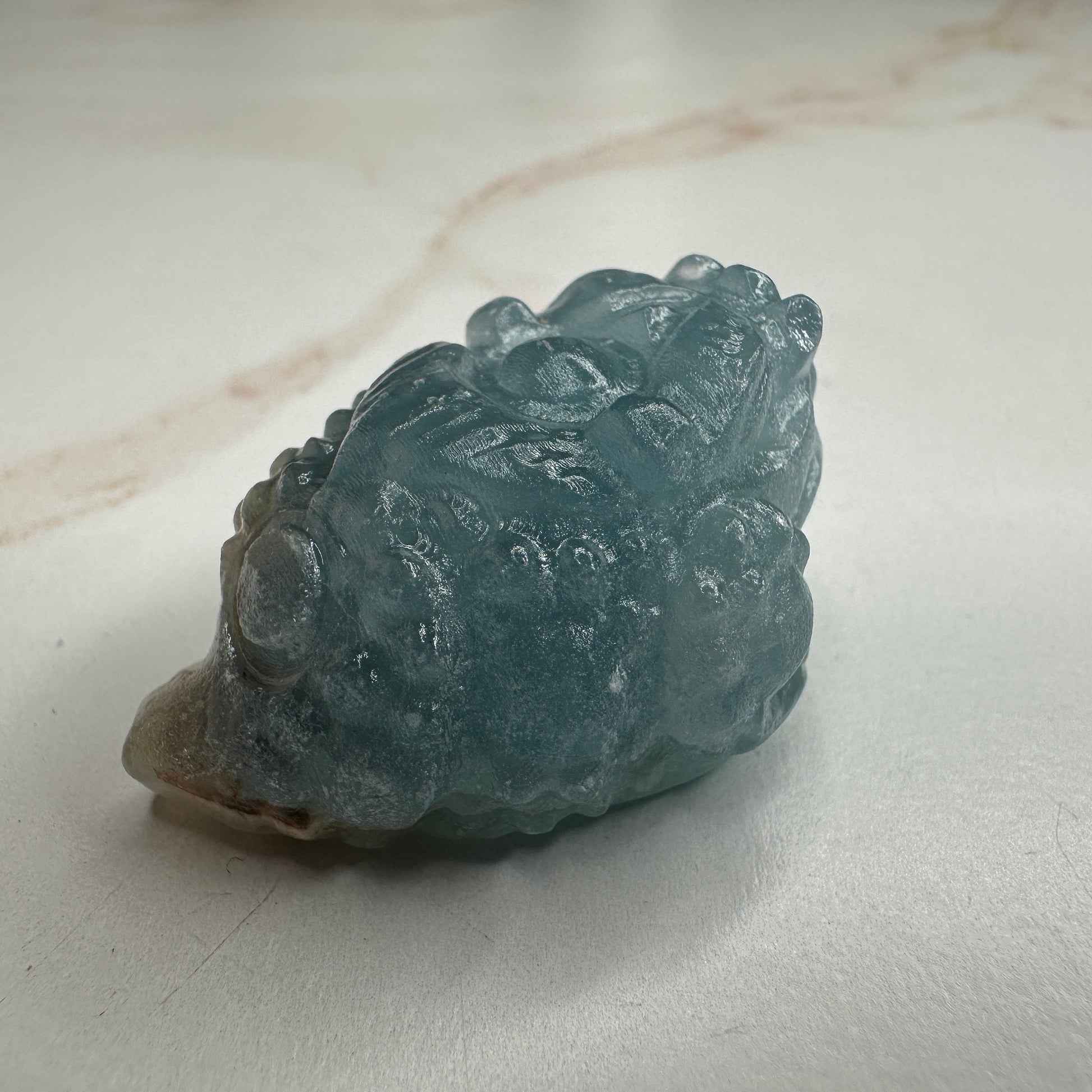 Mini Money Toad In Blue Onyx Master Carved | Pocket size
