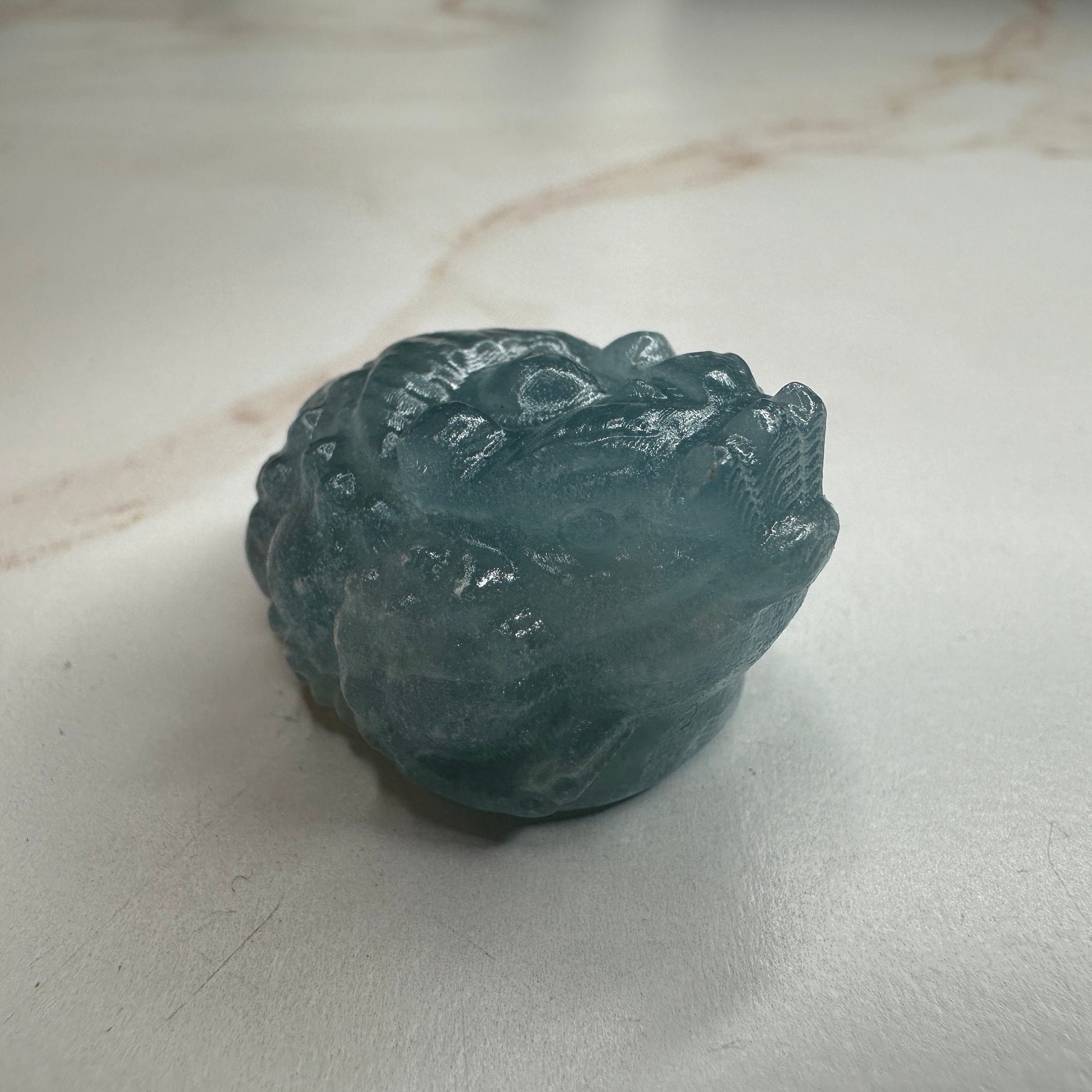 Mini Money Toad In Blue Onyx Master Carved | Pocket size