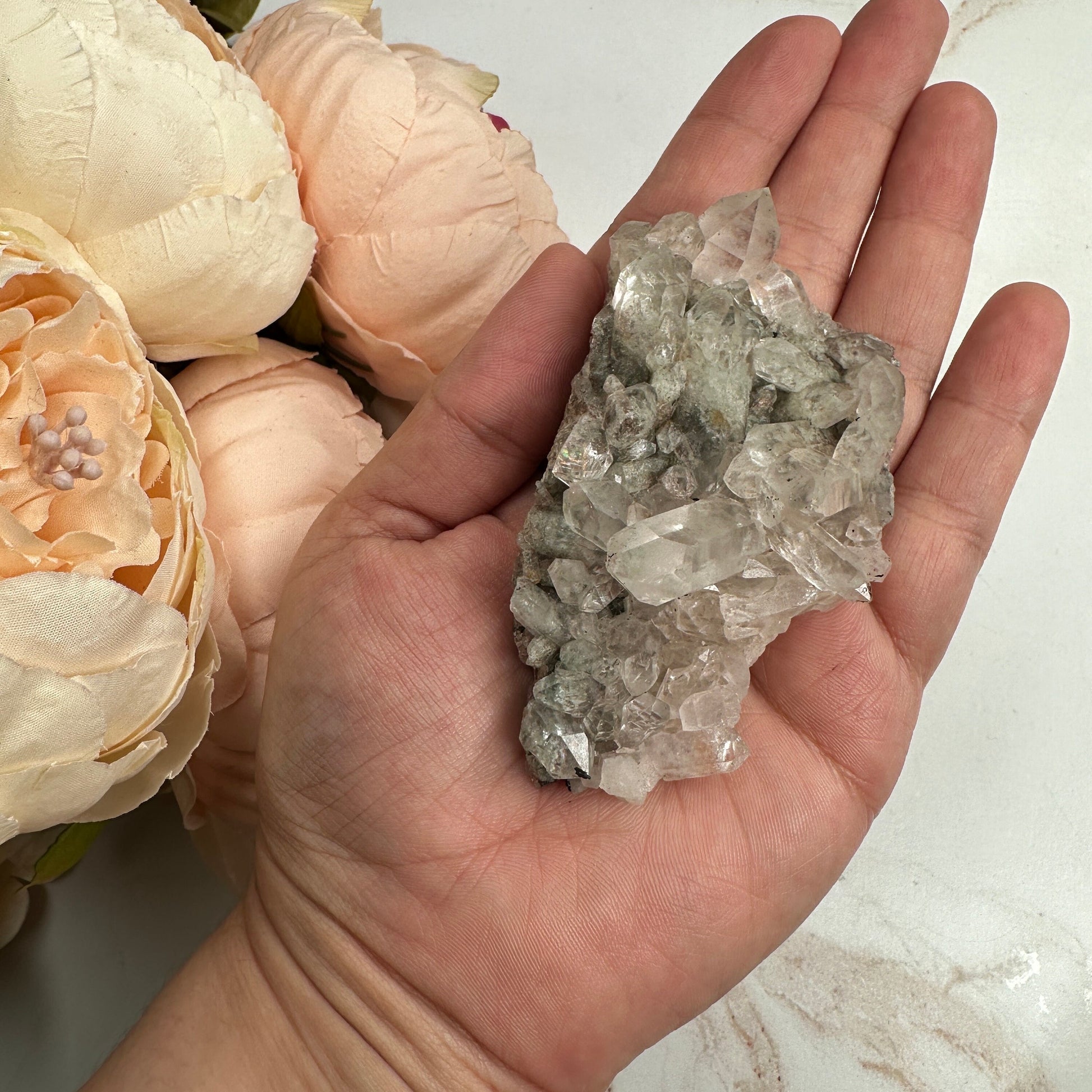 Rare Pink Himalayan Samadhi Quartz With Chlorite & Anatase Inclusions High-Quality Crystal from India | Tucson Gem Show Exclusive