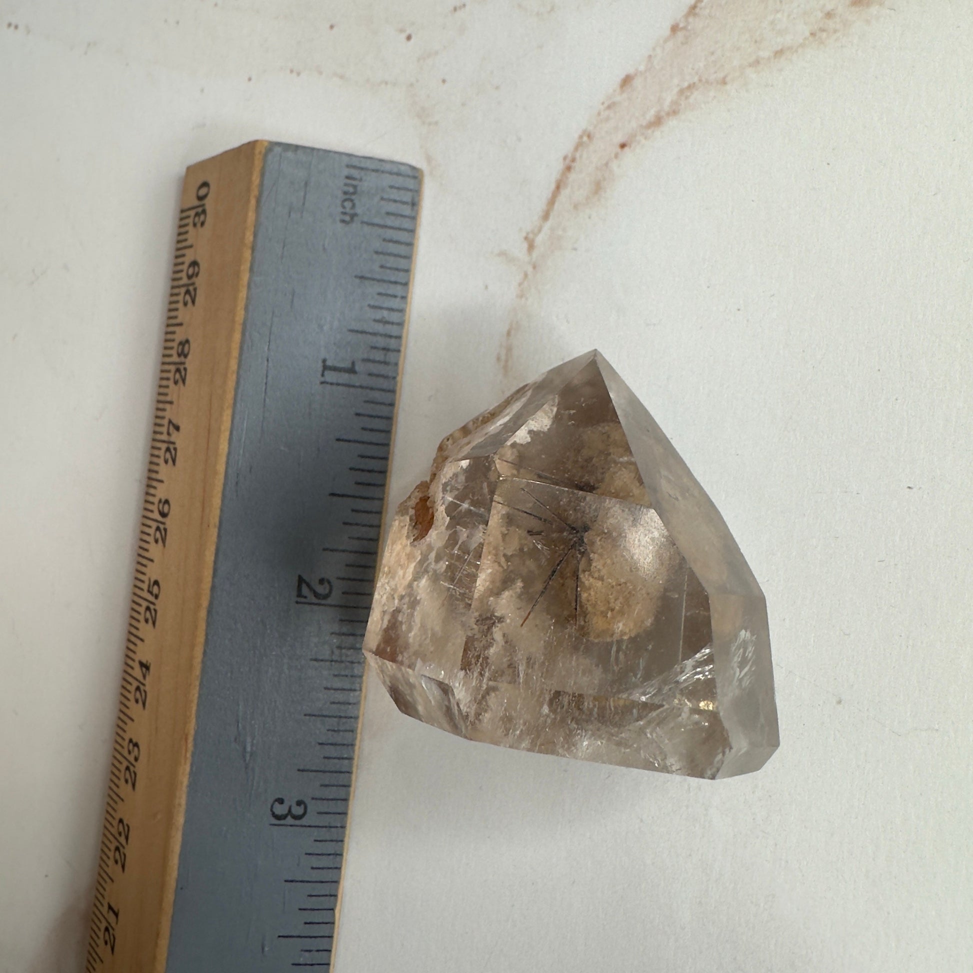 Beautiful Rutile in Quartz With Garden Inclusions Tower From Minas Gerais, Brazil