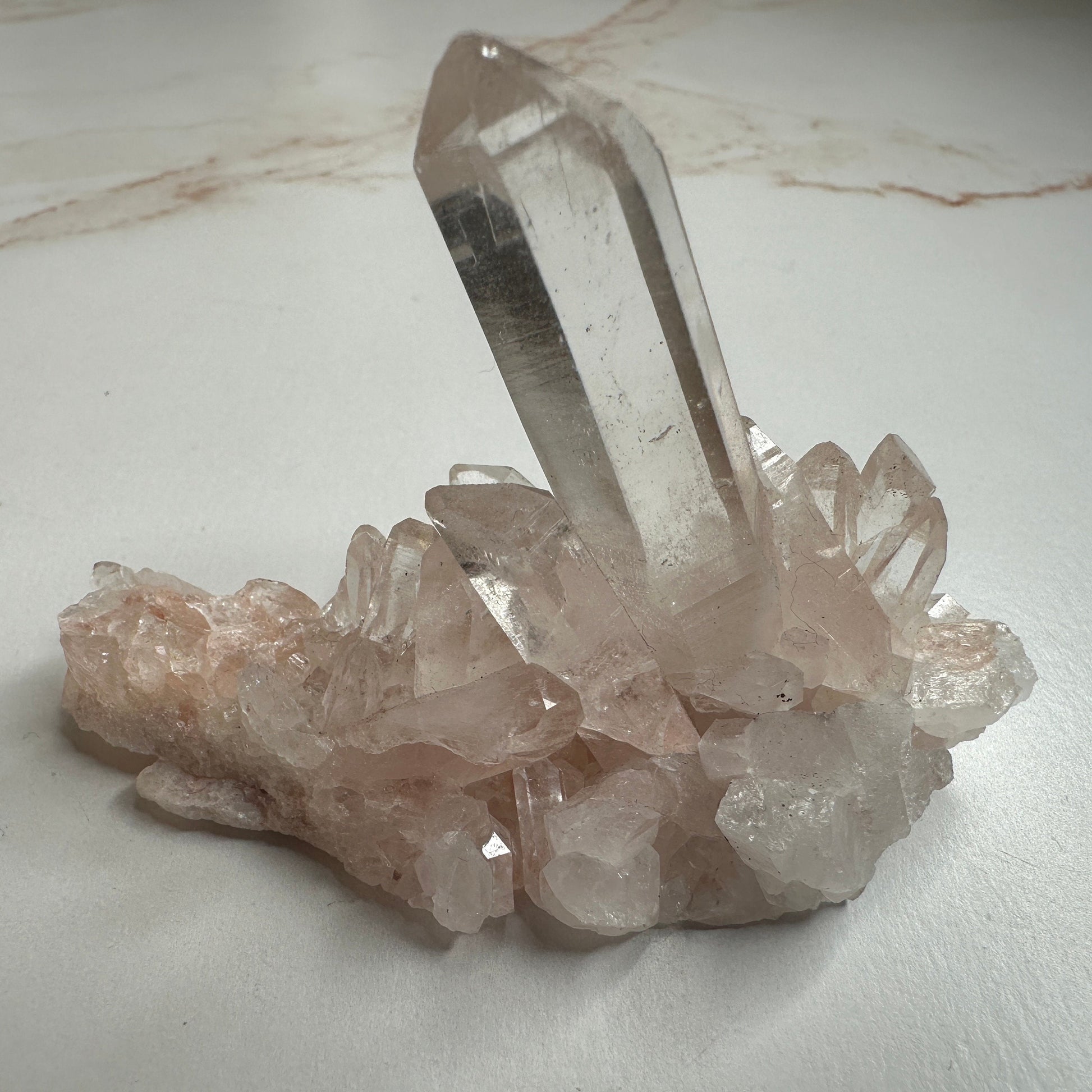 Pretty Pink Himalayan Samadhi Quartz High-Quality Genuine Specimen Crystal Cluster from India | Tucson Gem Show Exclusive