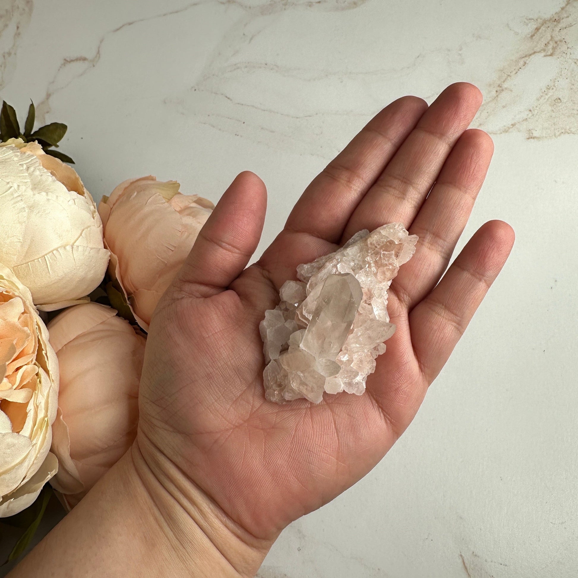 Pretty Pink Himalayan Samadhi Quartz High-Quality Genuine Specimen Crystal Cluster from India | Tucson Gem Show Exclusive