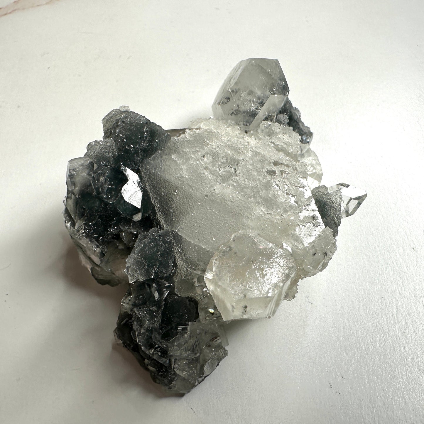 Sugary Apophyllite Blue/Black Chalcedony Specimen From India | Tucson Gem Show Exclusive