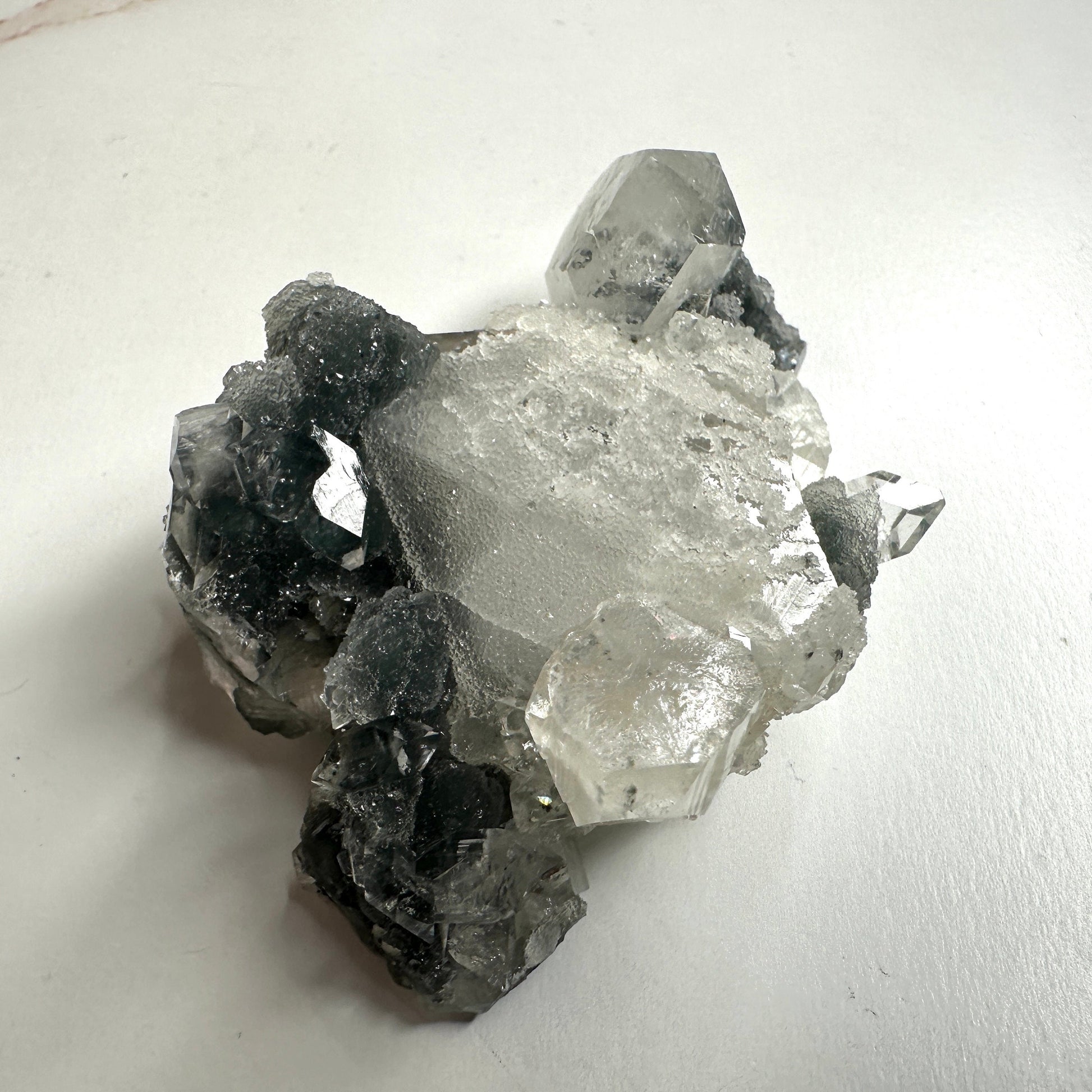 Sugary Apophyllite Blue/Black Chalcedony Specimen From India | Tucson Gem Show Exclusive