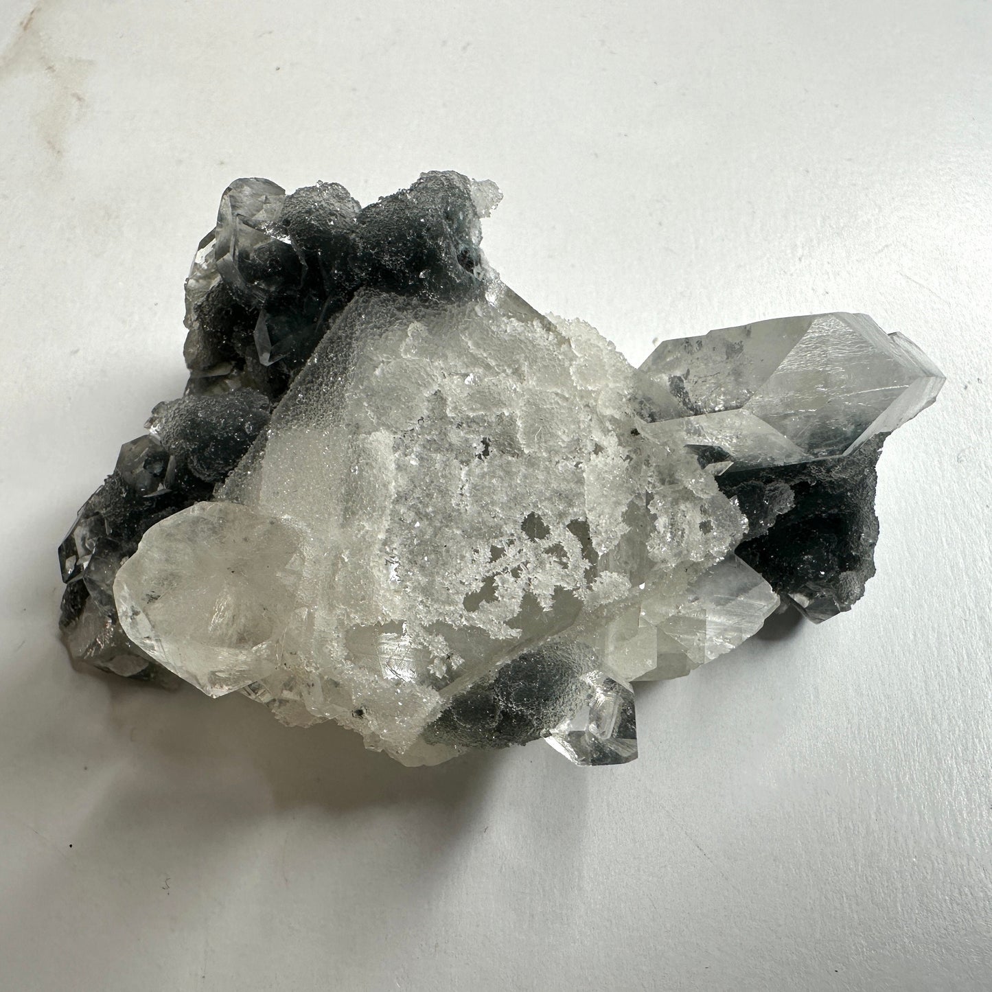 Sugary Apophyllite Blue/Black Chalcedony Specimen From India | Tucson Gem Show Exclusive