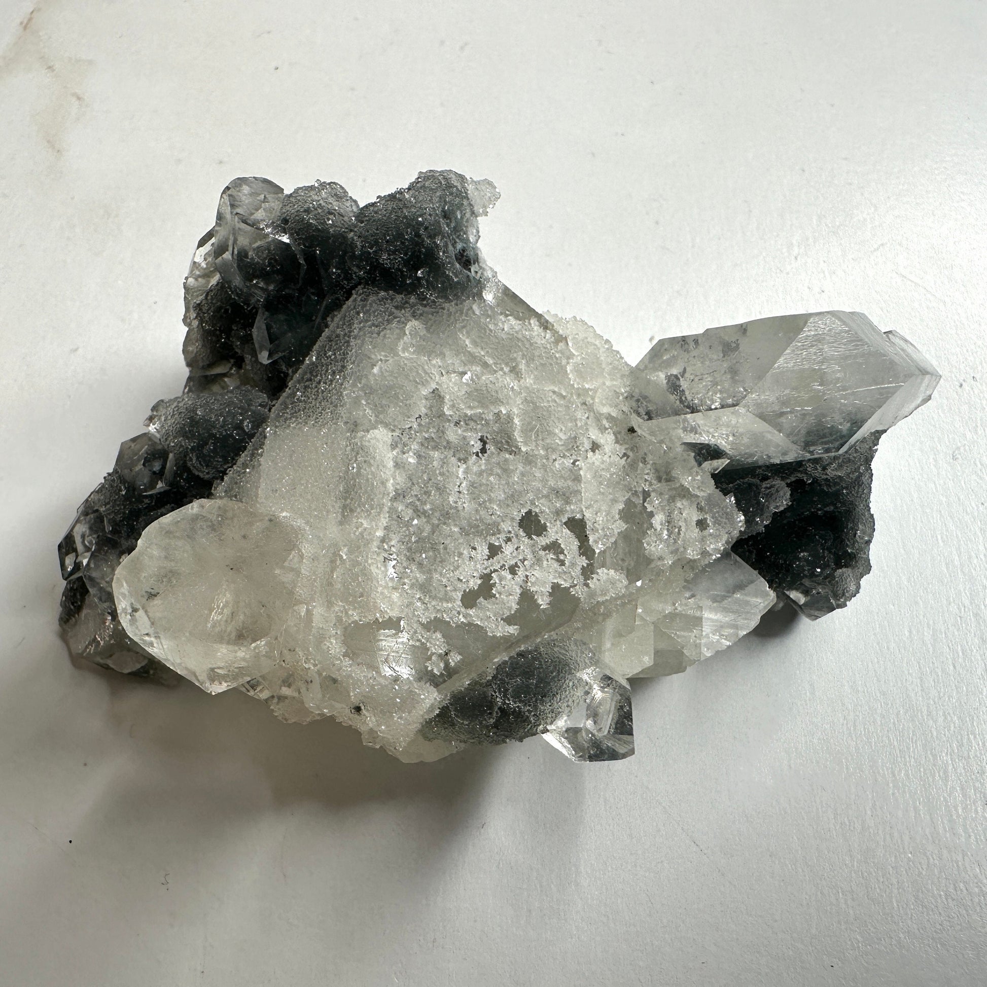 Sugary Apophyllite Blue/Black Chalcedony Specimen From India | Tucson Gem Show Exclusive