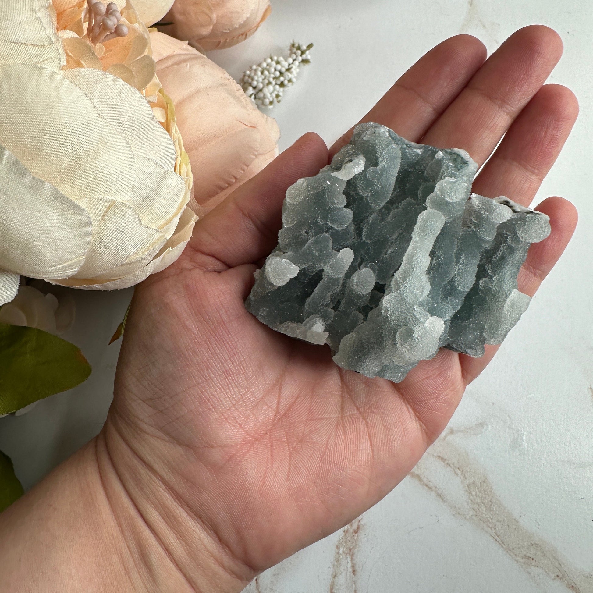 Beautiful Blue Chalcedony Specimen Sugary Stalacite From India | Tucson Gem Show Exclusive