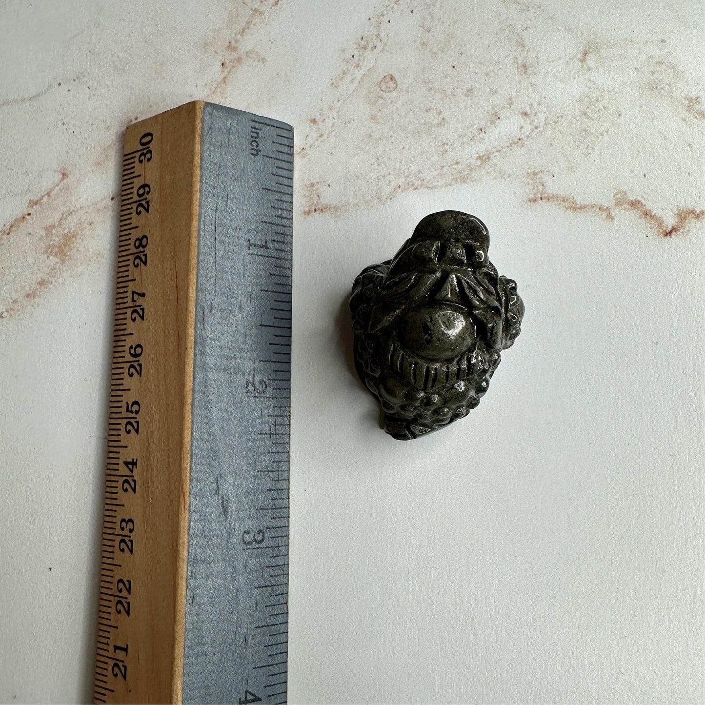Mini Money Toad In Pyrite Master Carved | Pocket size