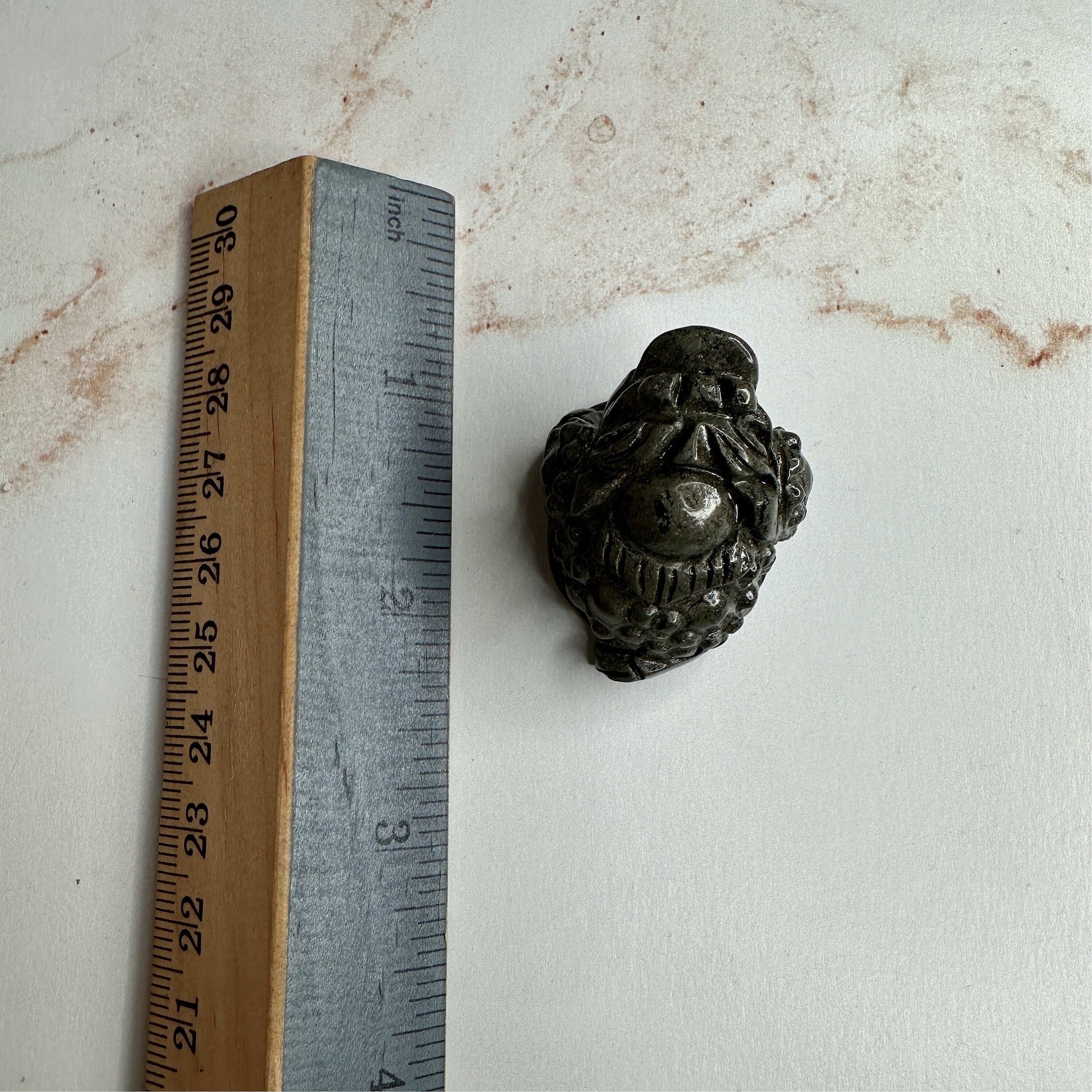 Mini Money Toad In Pyrite Master Carved | Pocket size