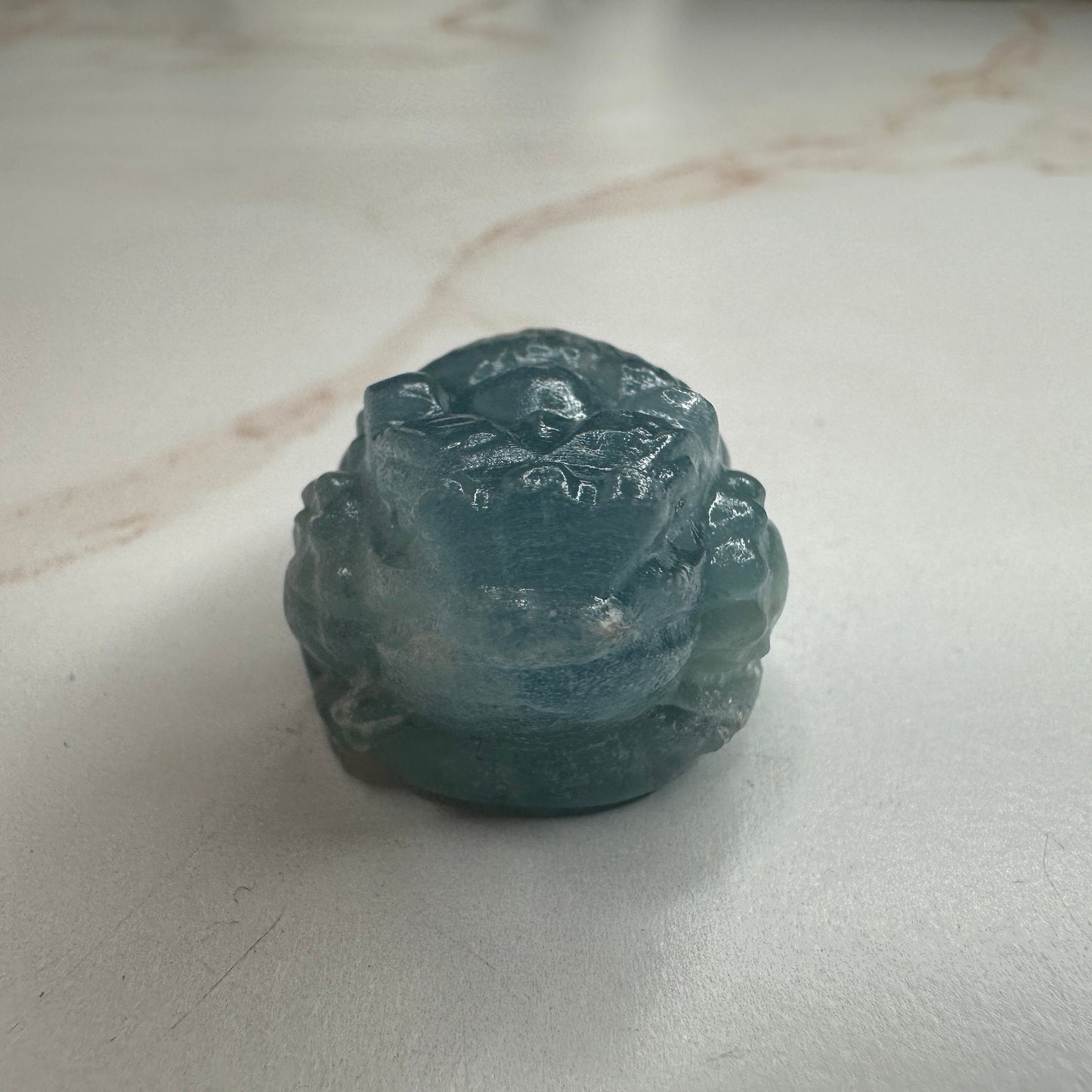 Mini Money Toad In Blue Onyx Master Carved | Pocket size