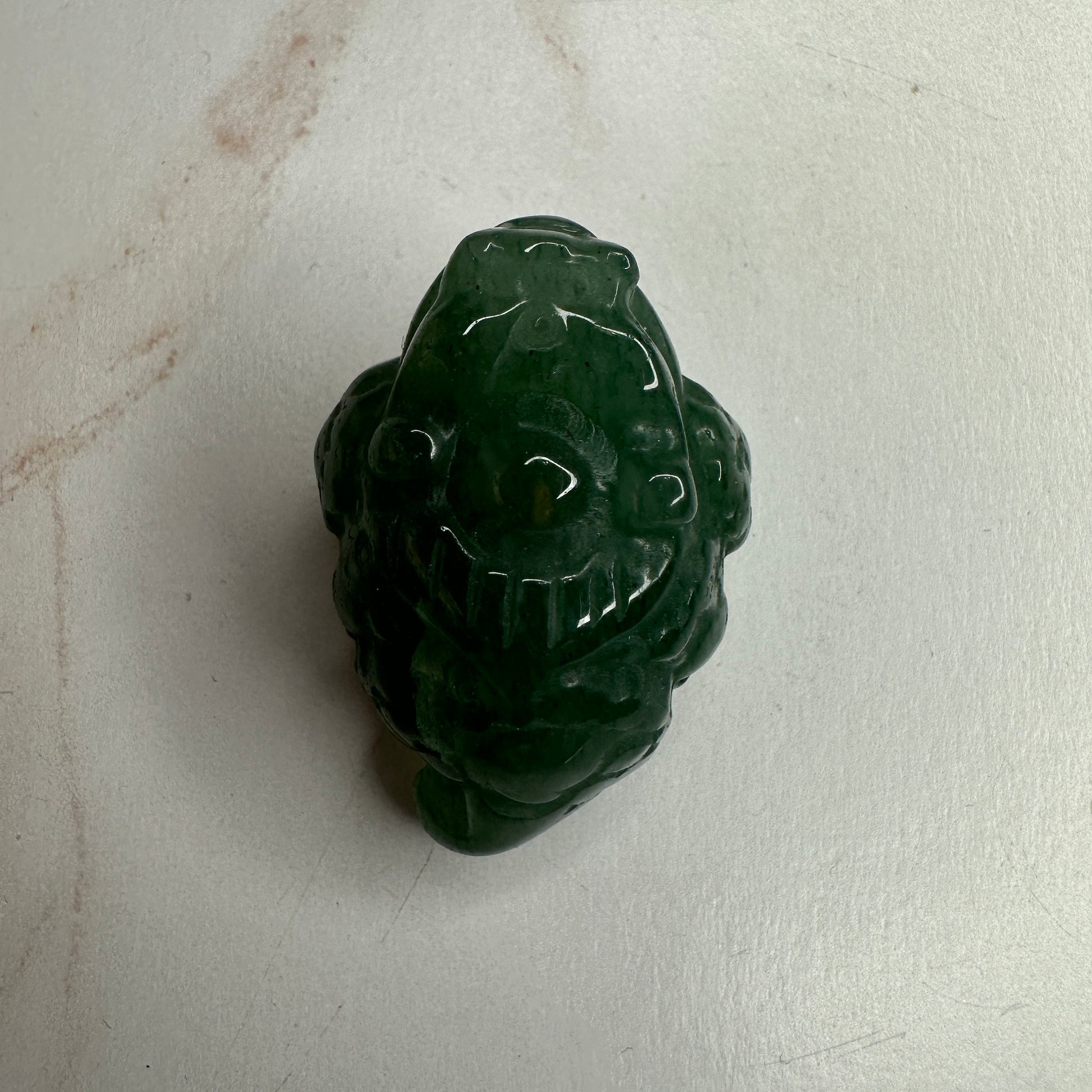 Mini Money Toad in Green Aventurine Master Carved | Pocket size