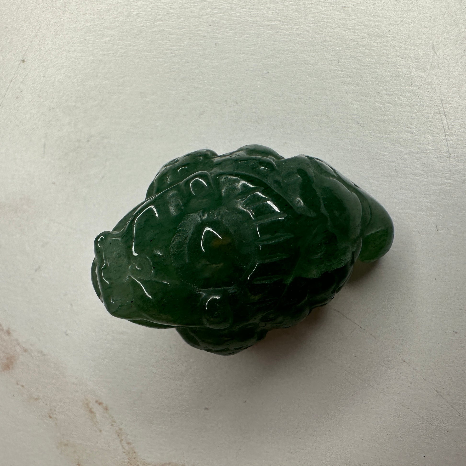 Mini Money Toad in Green Aventurine Master Carved | Pocket size