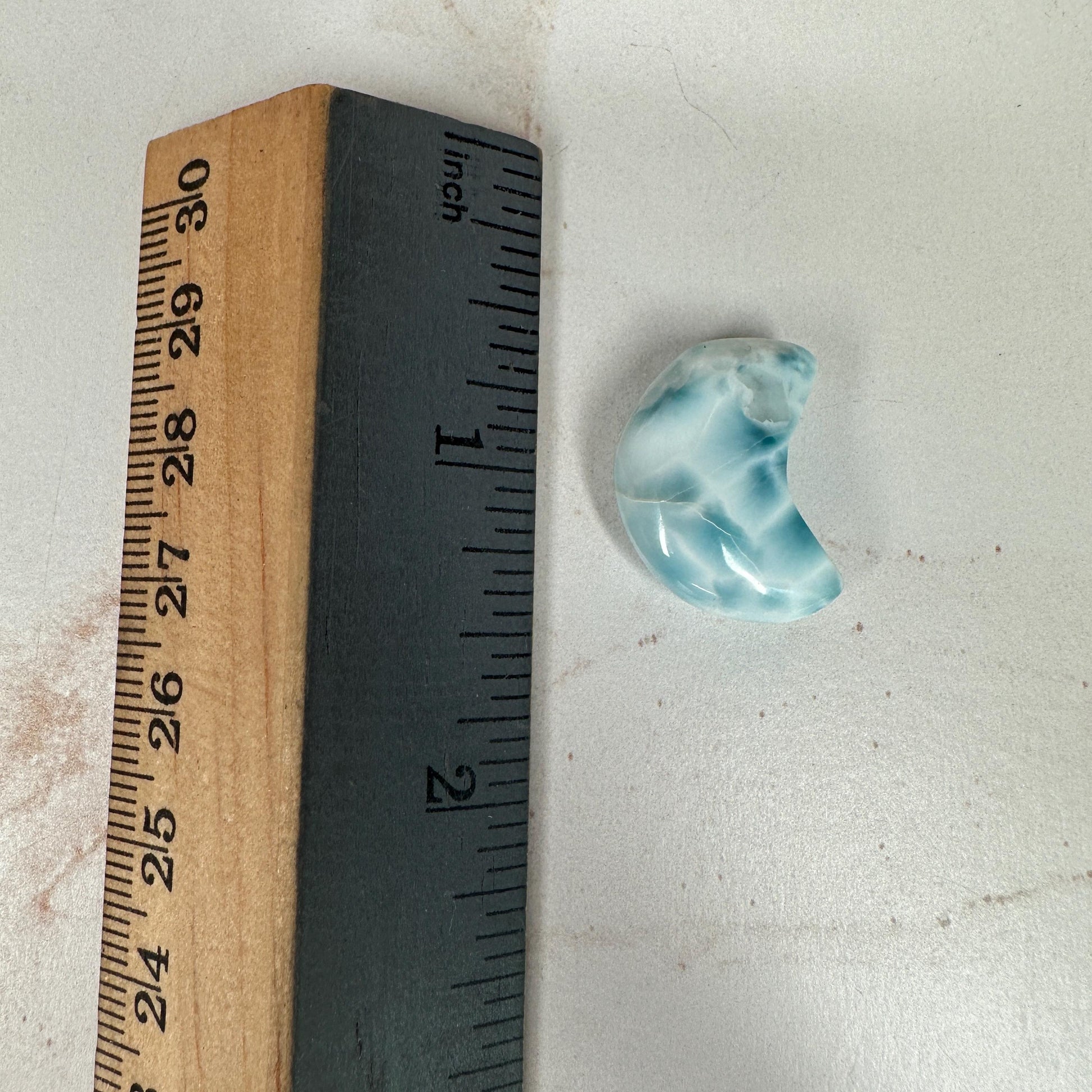 Gorgeous Larimar Moon Carving High-Quality Grade From The Dominican Republic | Tucson Gem Show Exclusive