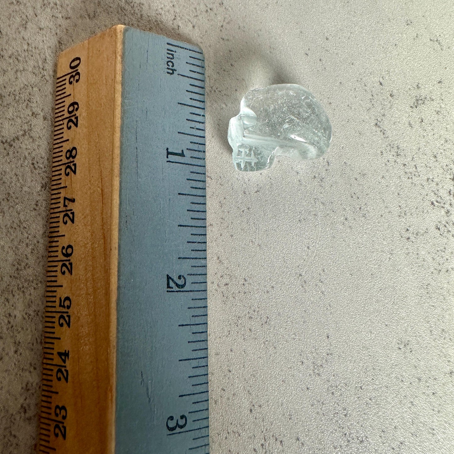 Blue Topaz Genuine Crystal Skull Carving From Brazil