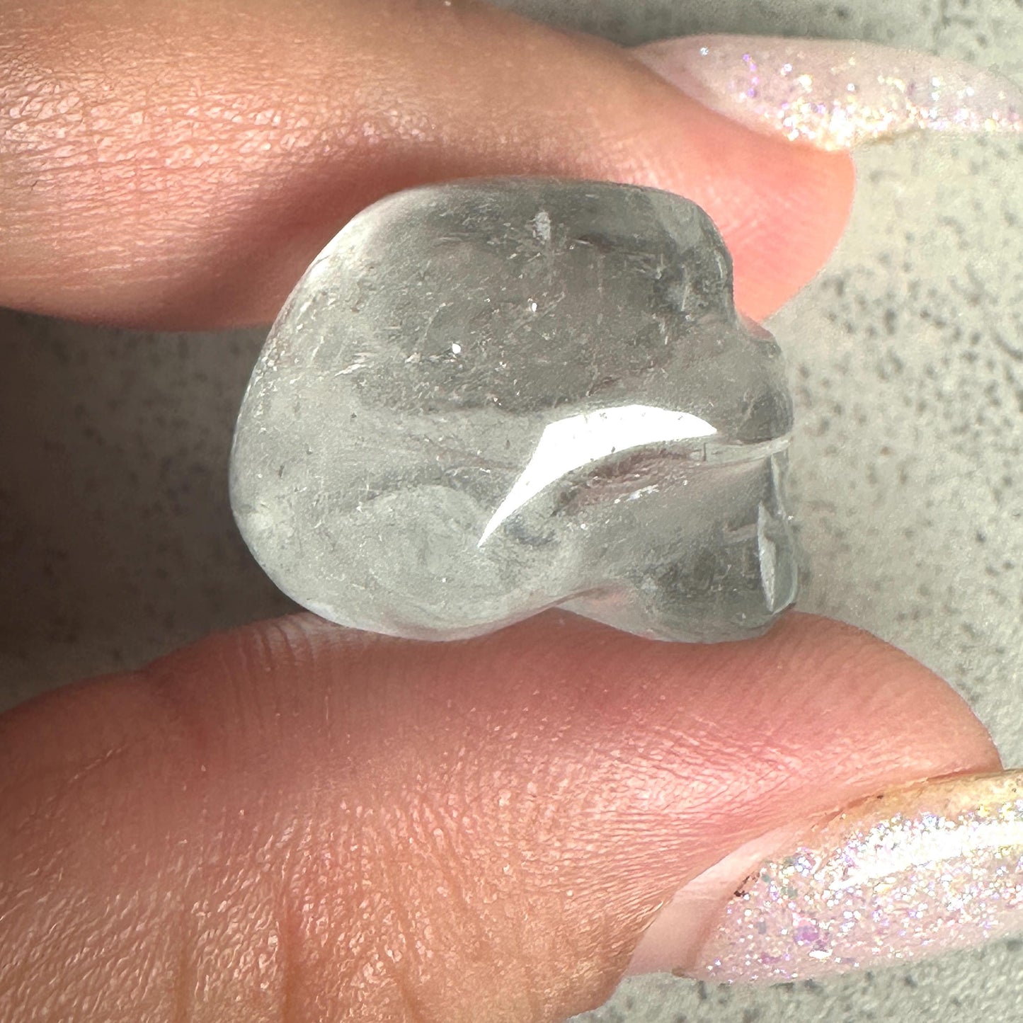 Blue Topaz Genuine Crystal Skull Carving From Brazil