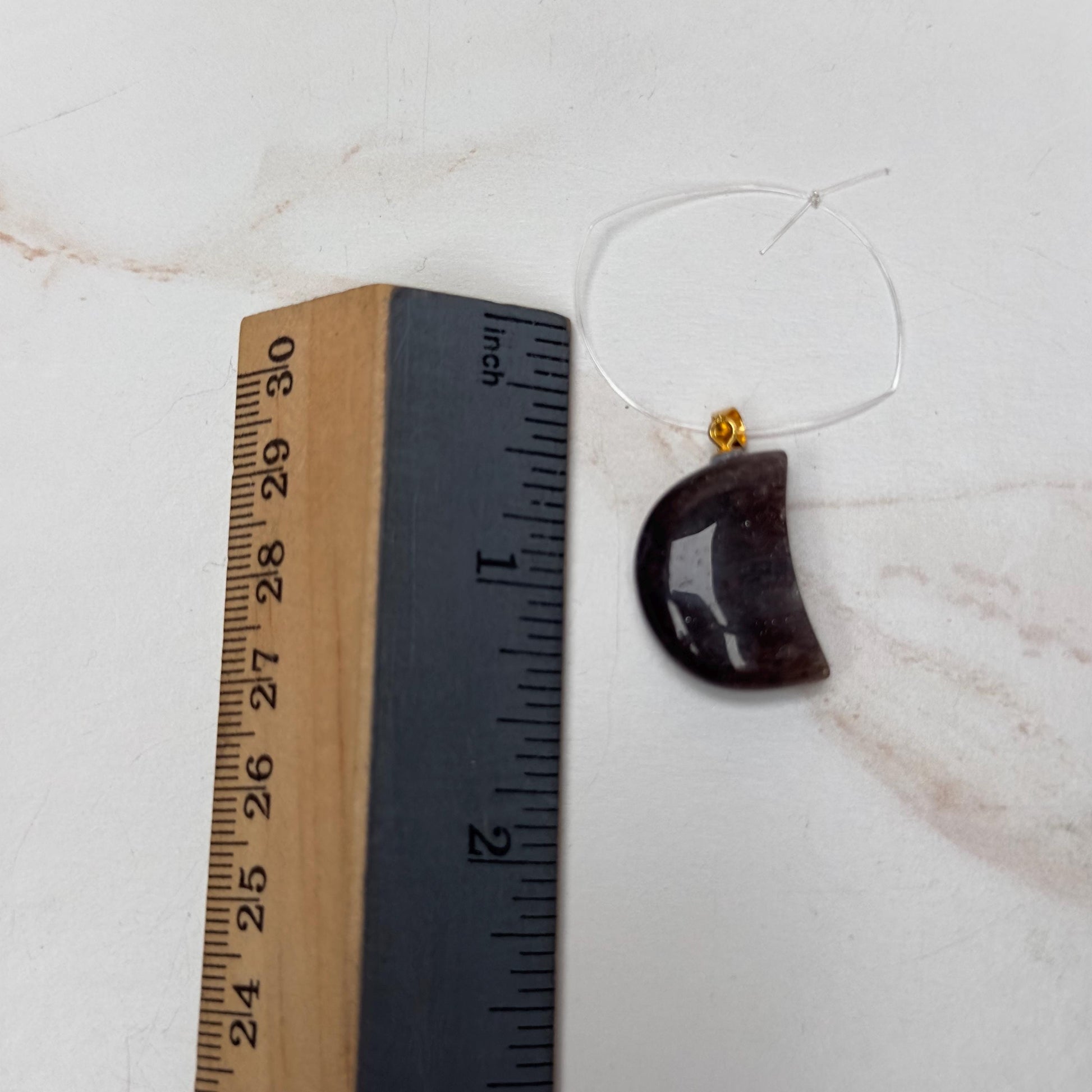 Sunstone Iolite Moon Pendant