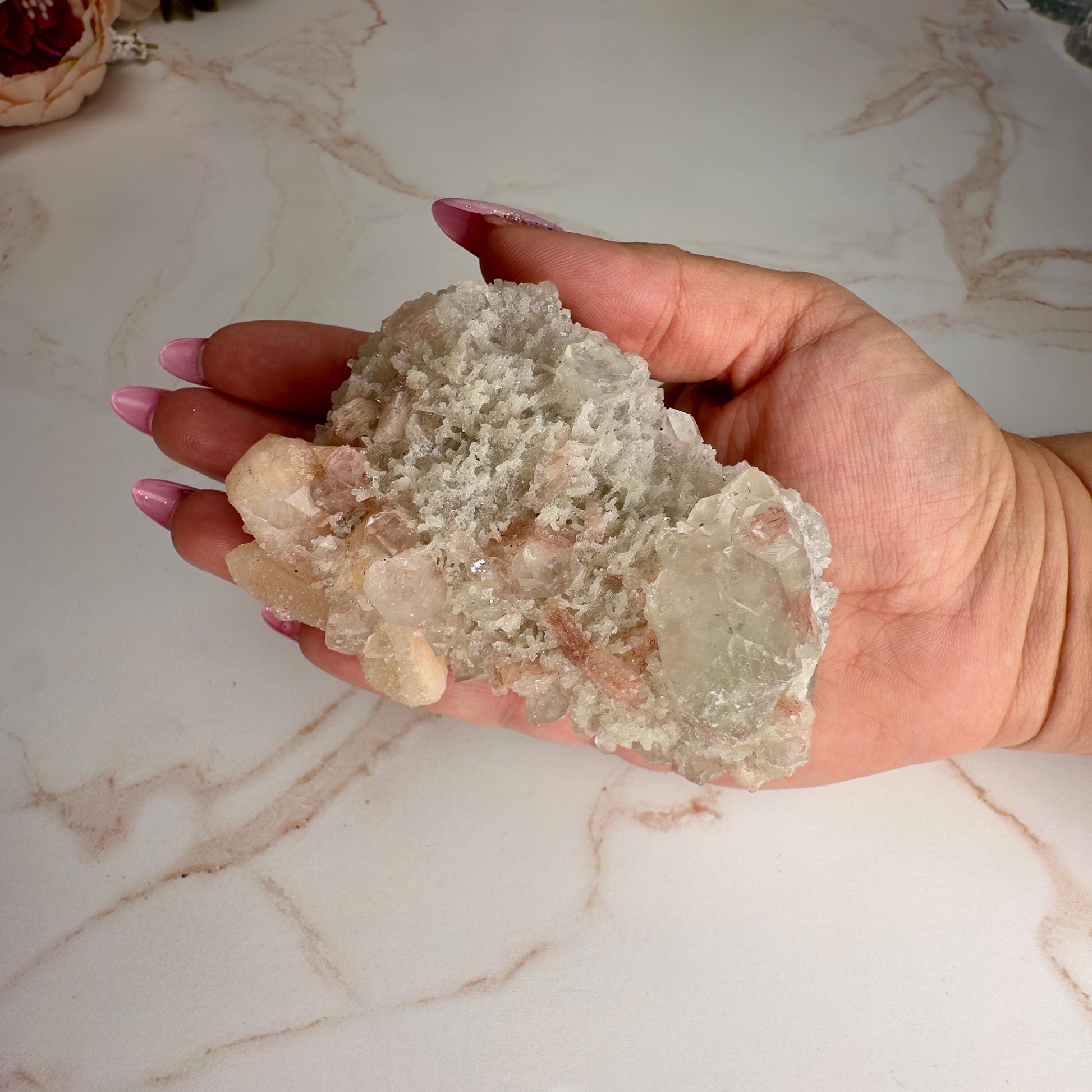 Pink Apophyllite With Stilbite