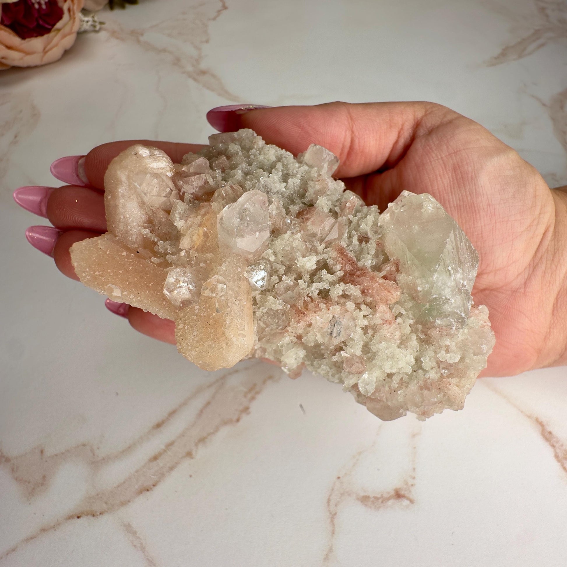 Pink Apophyllite With Stilbite