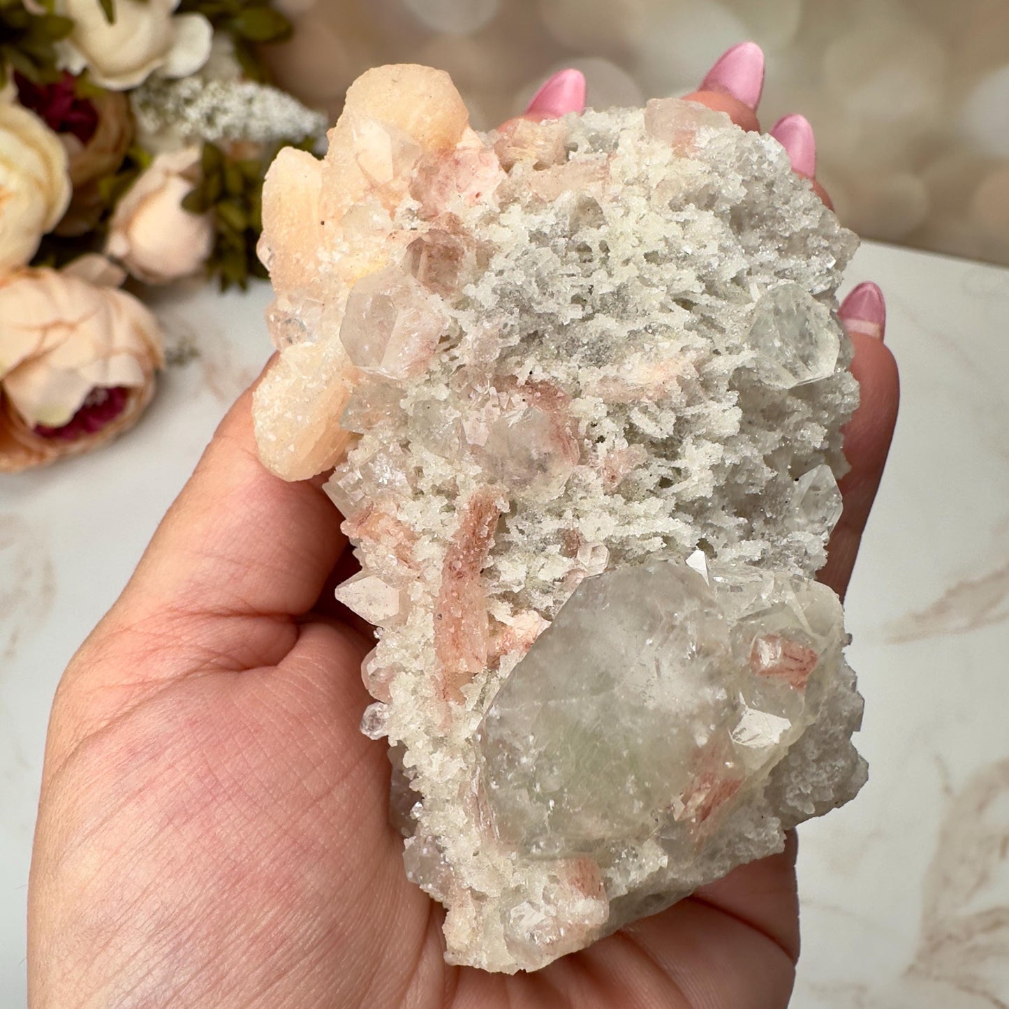 Pink Apophyllite With Stilbite