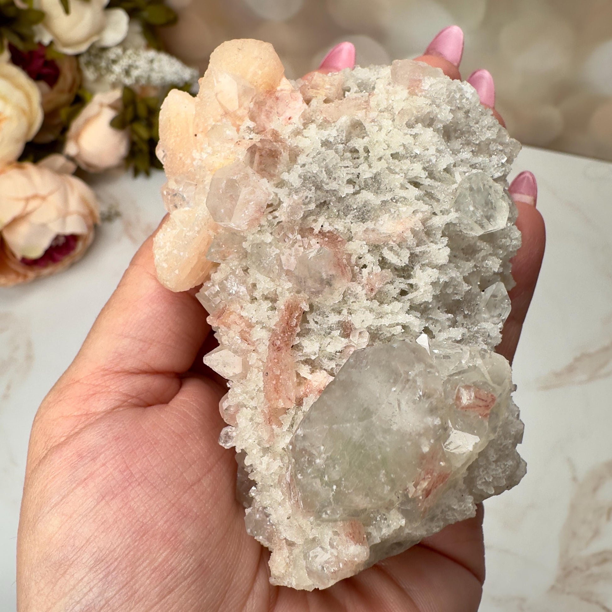Pink Apophyllite With Stilbite
