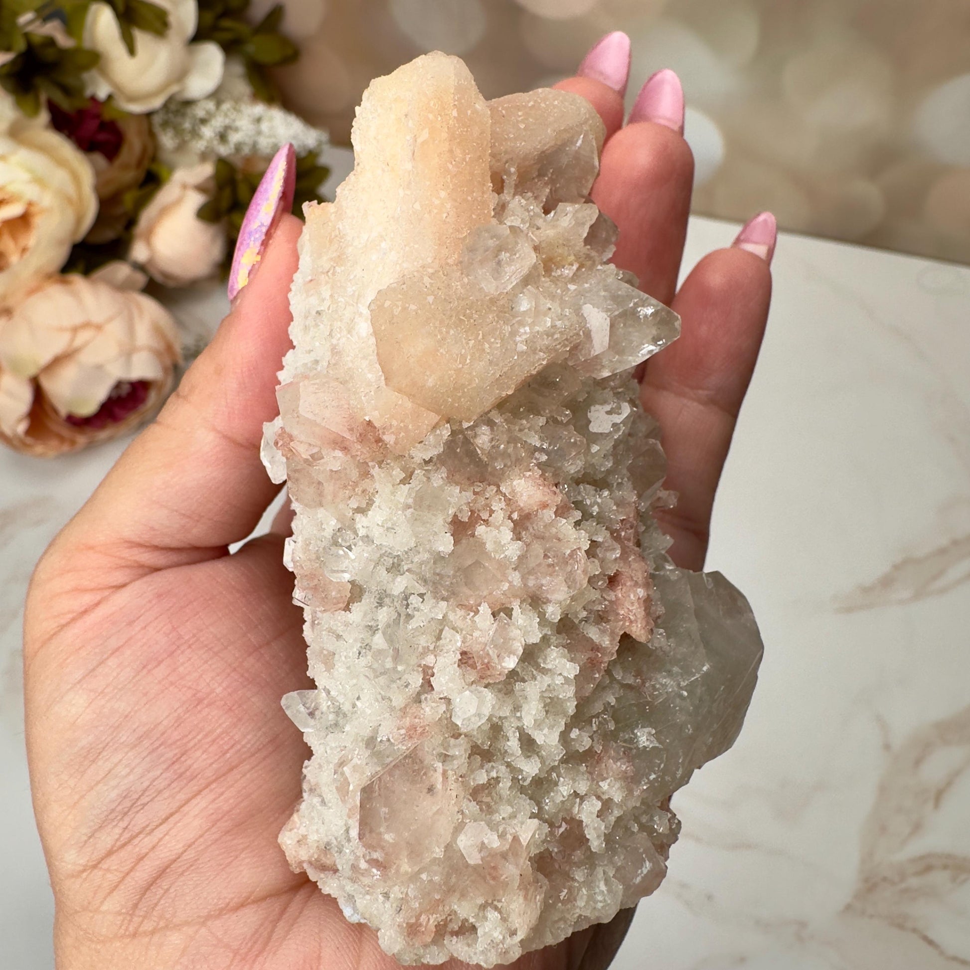 Pink Apophyllite With Stilbite