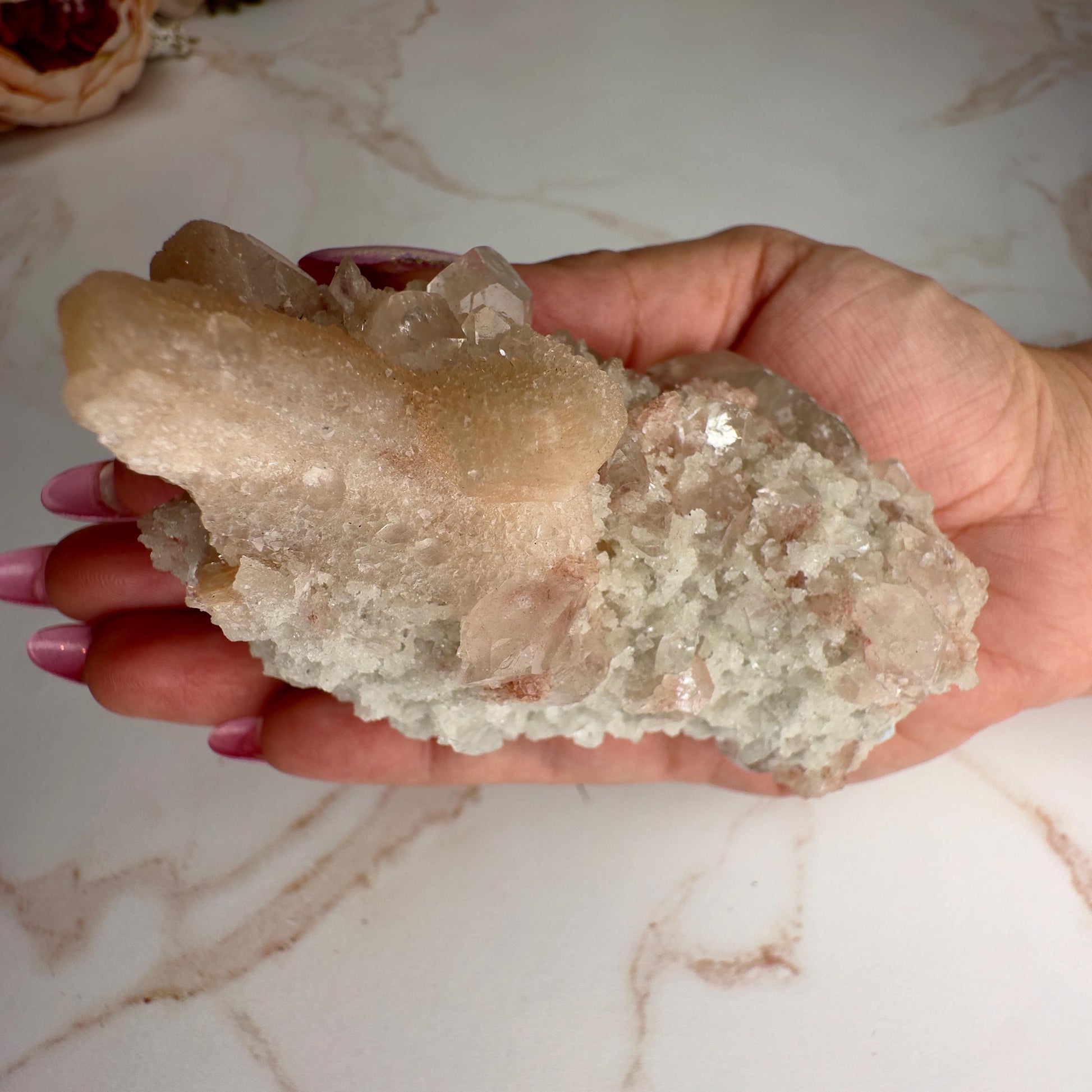Pink Apophyllite With Stilbite