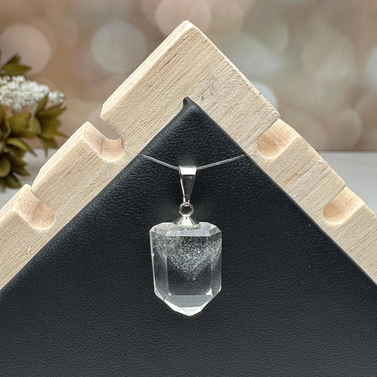 clear, quartz phantom jewelry crystal pendant for necklace.