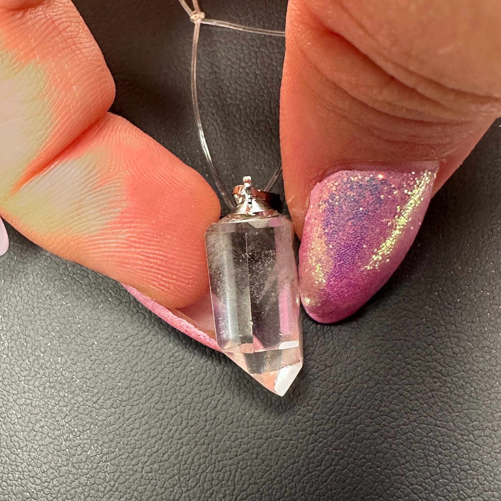 clear, quartz phantom jewelry crystal pendant for necklace.
