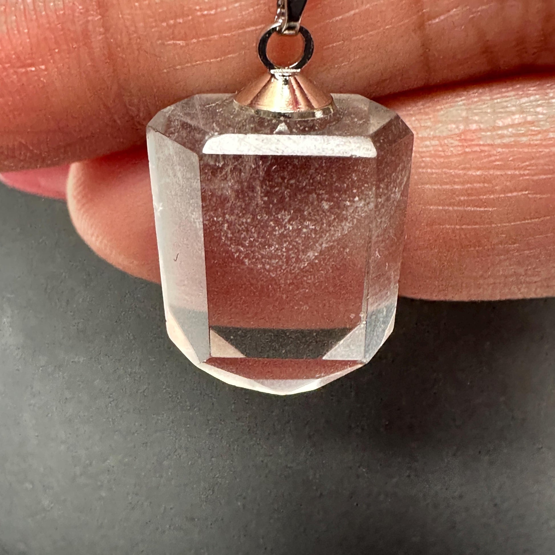 clear, quartz phantom jewelry crystal pendant for necklace.