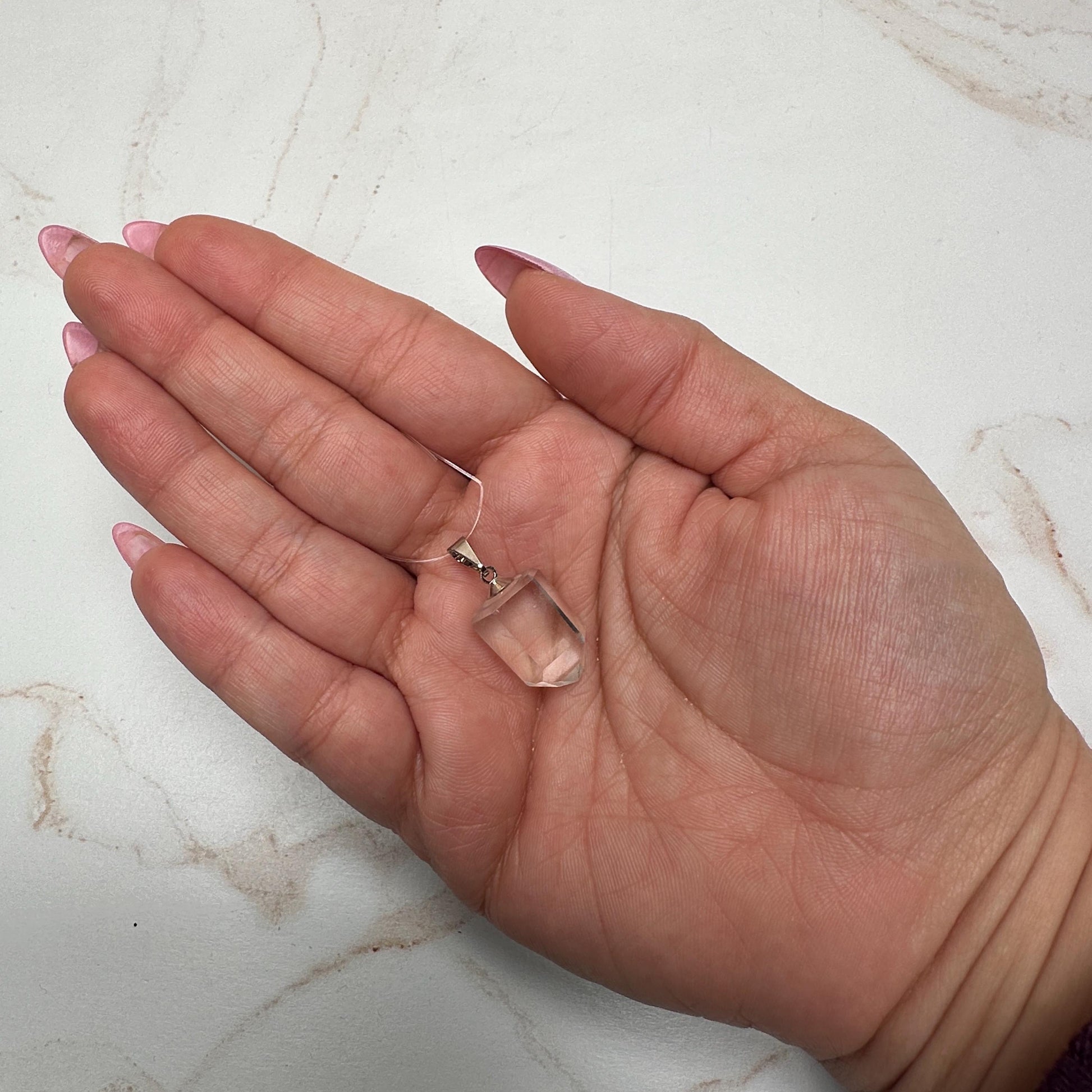clear, quartz phantom jewelry crystal pendant for necklace.