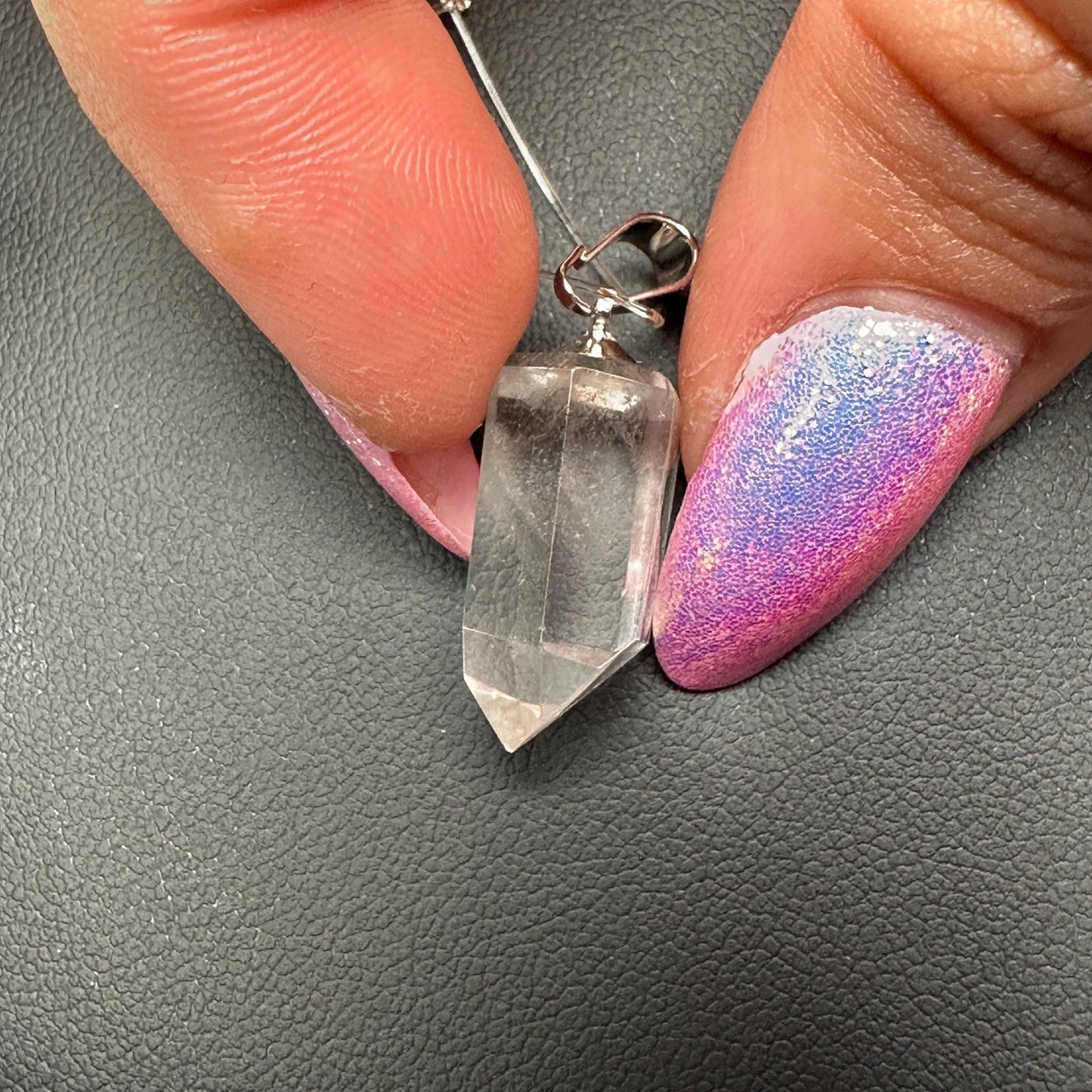 clear, quartz phantom jewelry crystal pendant for necklace.