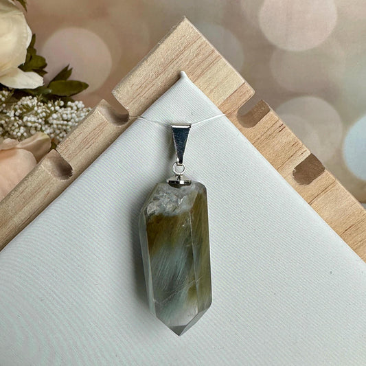 Blue Tara Quartz / Amphobile Pendant From Brazil