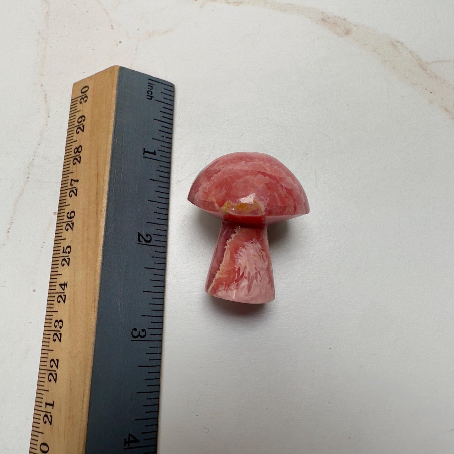 Adorable Rhodochrosite Mushroom Hand Carved Genuine Crystal Mushy From Argentina | Tucson Gem Show Exclusive