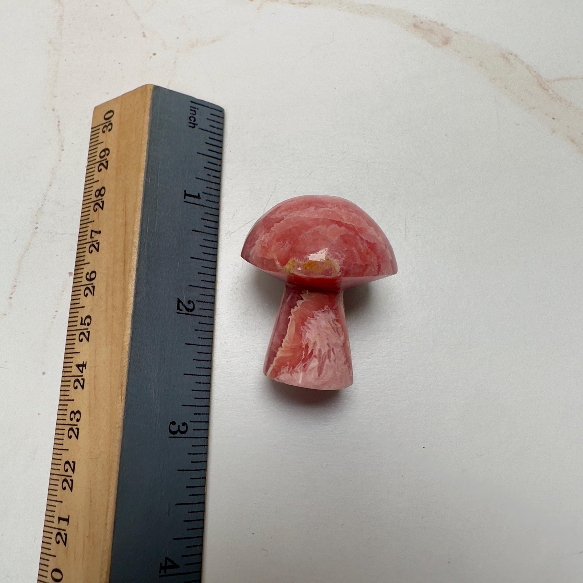 Adorable Rhodochrosite Mushroom Hand Carved Genuine Crystal Mushy From Argentina | Tucson Gem Show Exclusive
