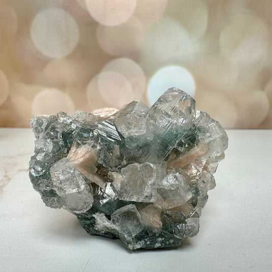 Stunning Blue Apophyllite With Pink Stilbite High Quality Specimen Crystal From India | Tucson Gem Show Exclusive
