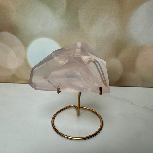 gemmy high quality pink rose Quartz on stand from Brazil aaa