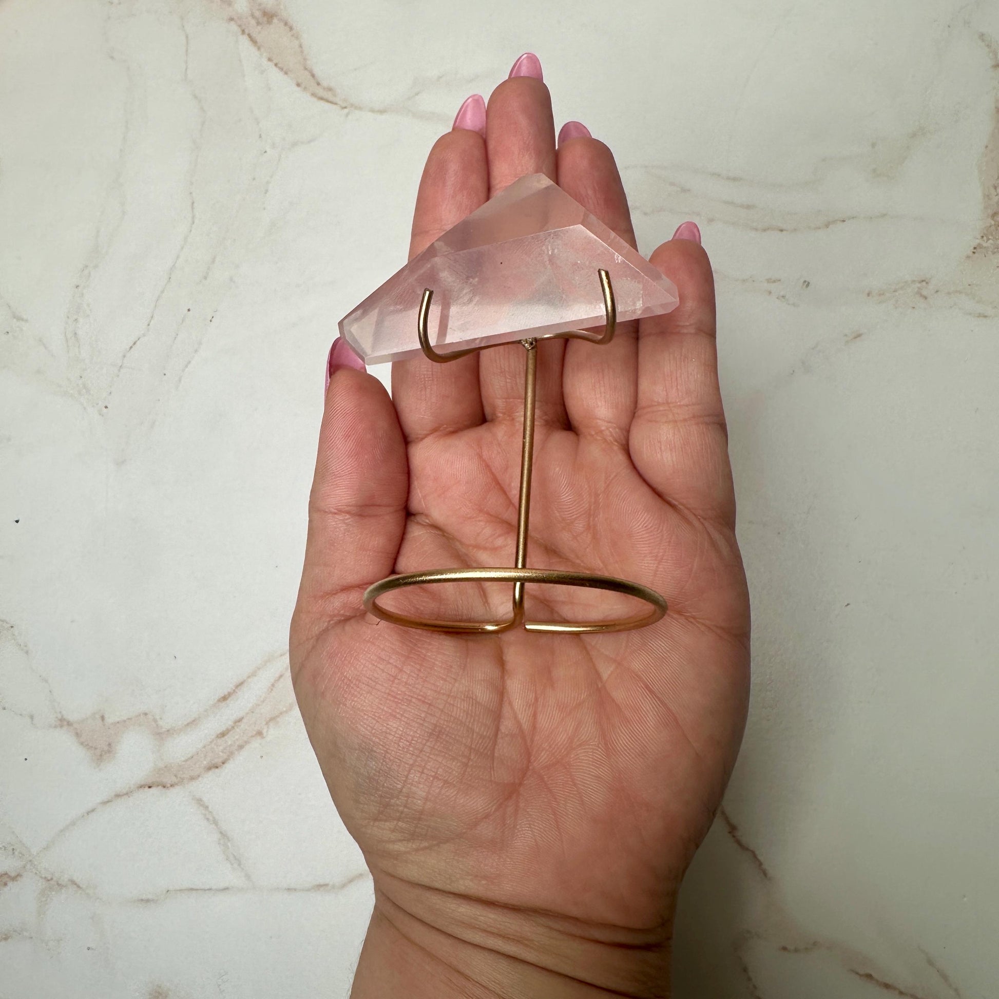 gemmy high quality pink rose Quartz on stand from Brazil aaa