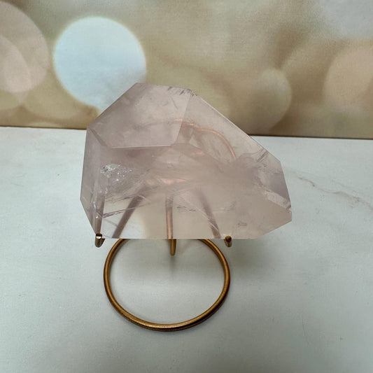 gemmy high quality pink rose Quartz on stand from Brazil aaa