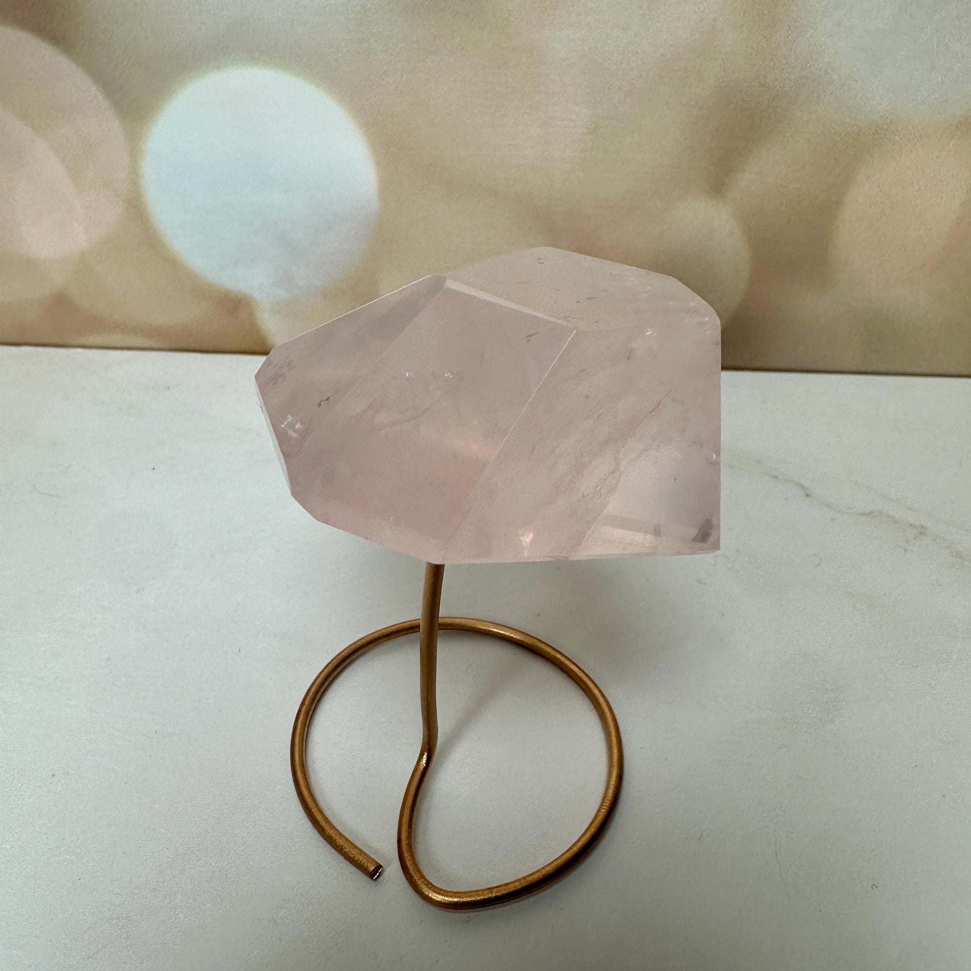 gemmy high quality pink rose Quartz on stand from Brazil aaa
