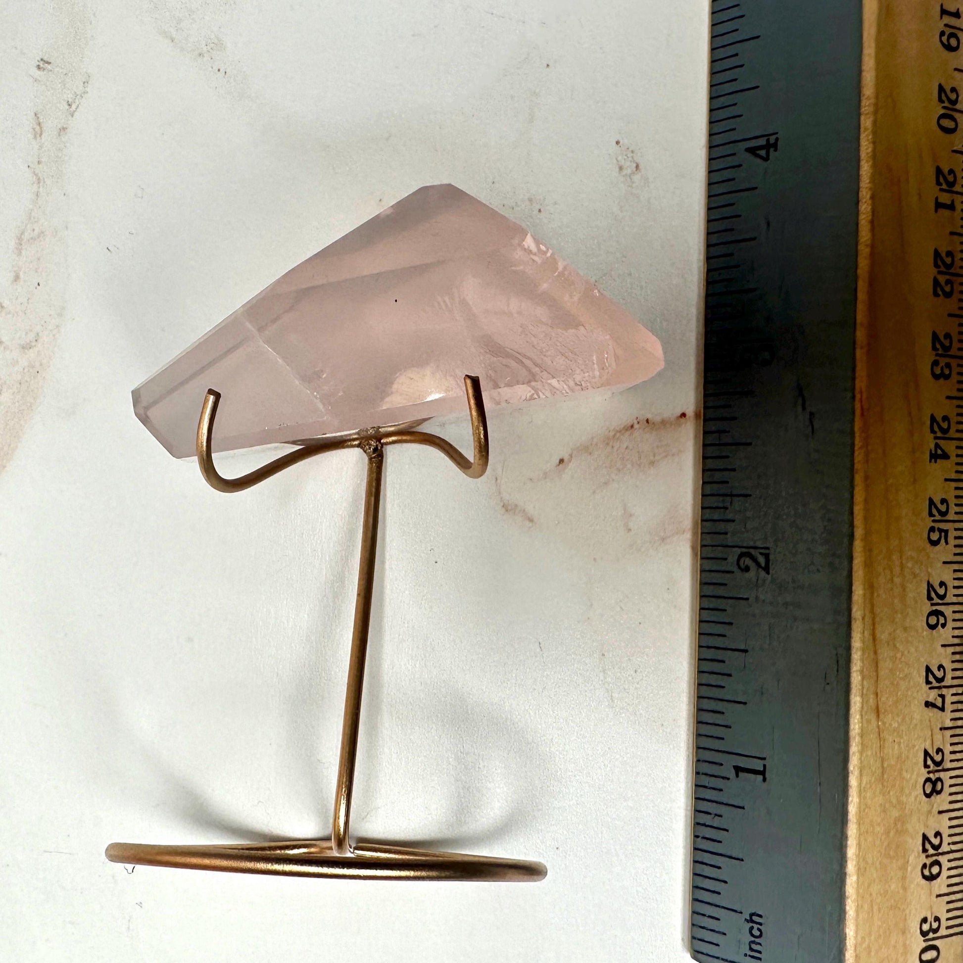 gemmy high quality pink rose Quartz on stand from Brazil aaa