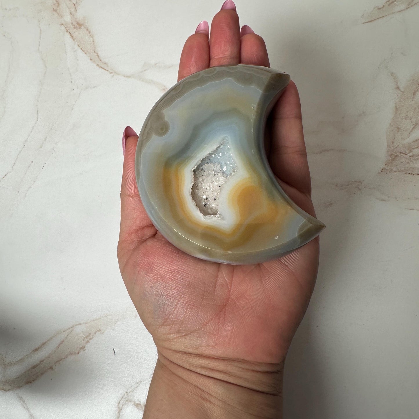 Bi-Colored Agate Moon From Brazil | Tucson Gem Show Exclusive