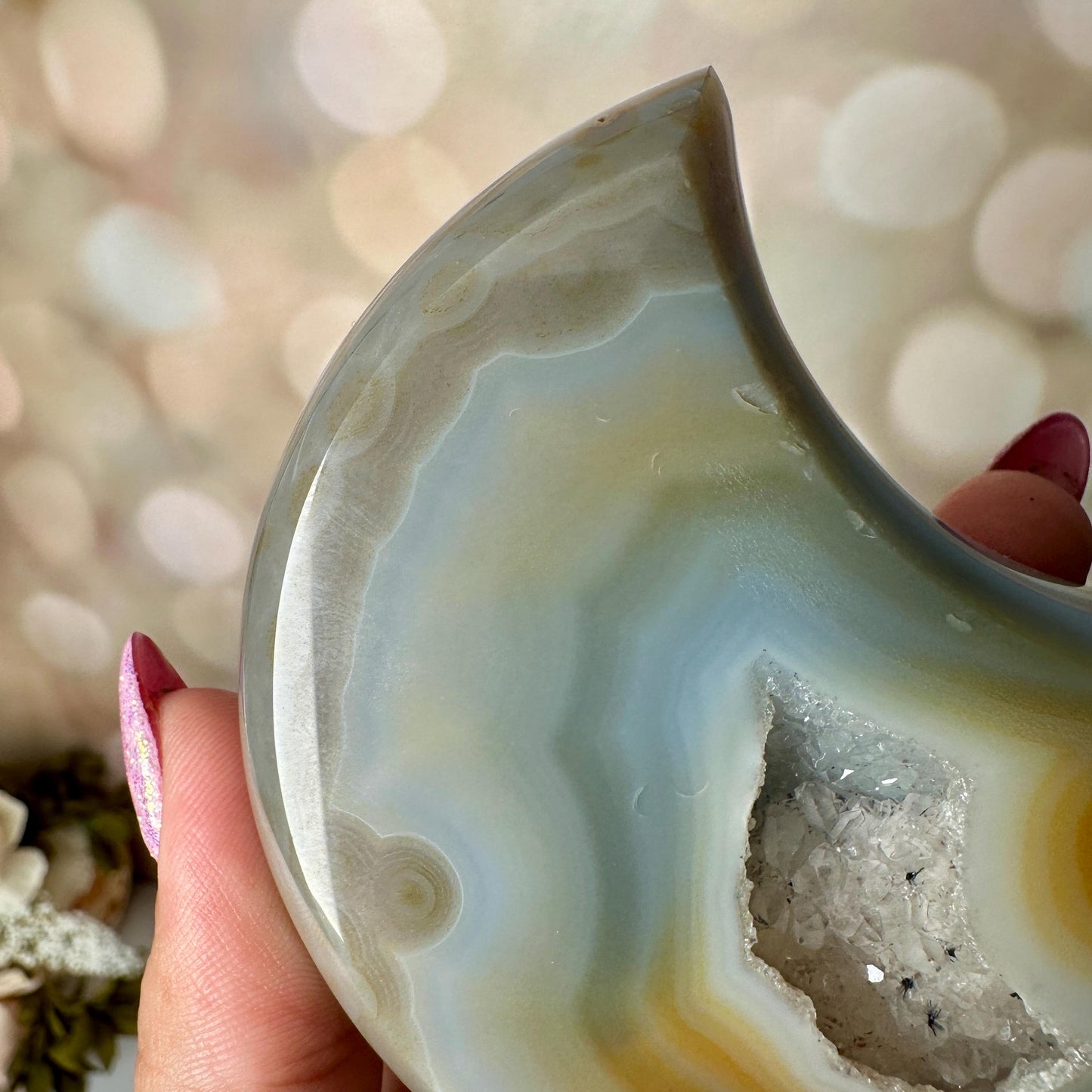 Bi-Colored Agate Moon From Brazil | Tucson Gem Show Exclusive