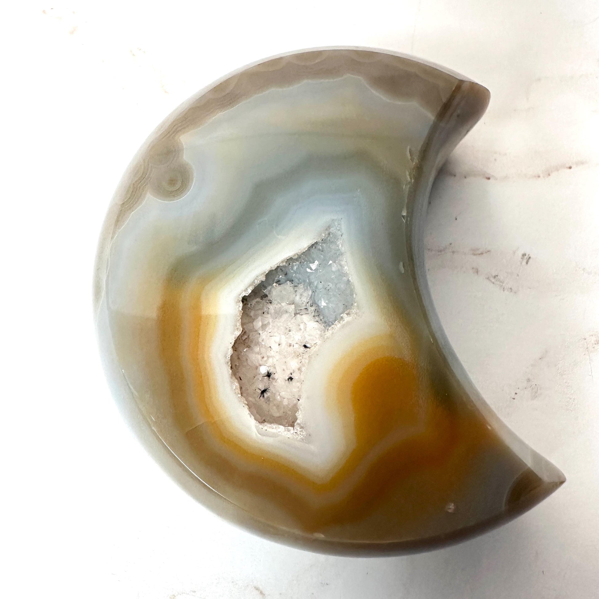 Bi-Colored Agate Moon From Brazil | Tucson Gem Show Exclusive