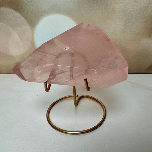 gemmy high quality pink rose Quartz on stand from Brazil aaa
