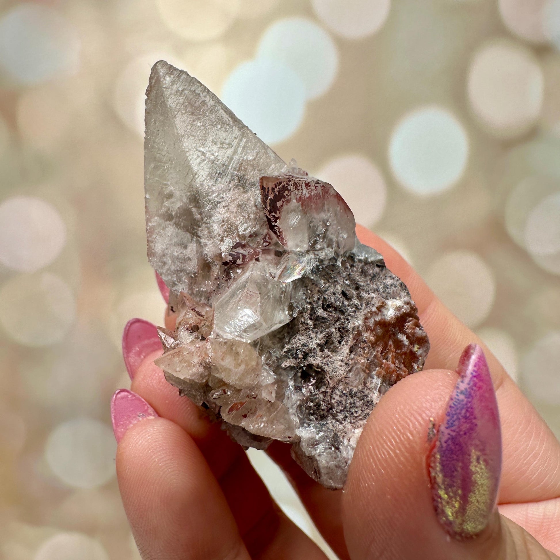 Calcite With Hematite | UV Reactive From Potosi Mine in Santa Eulalia, Chihuahua, Mexico
