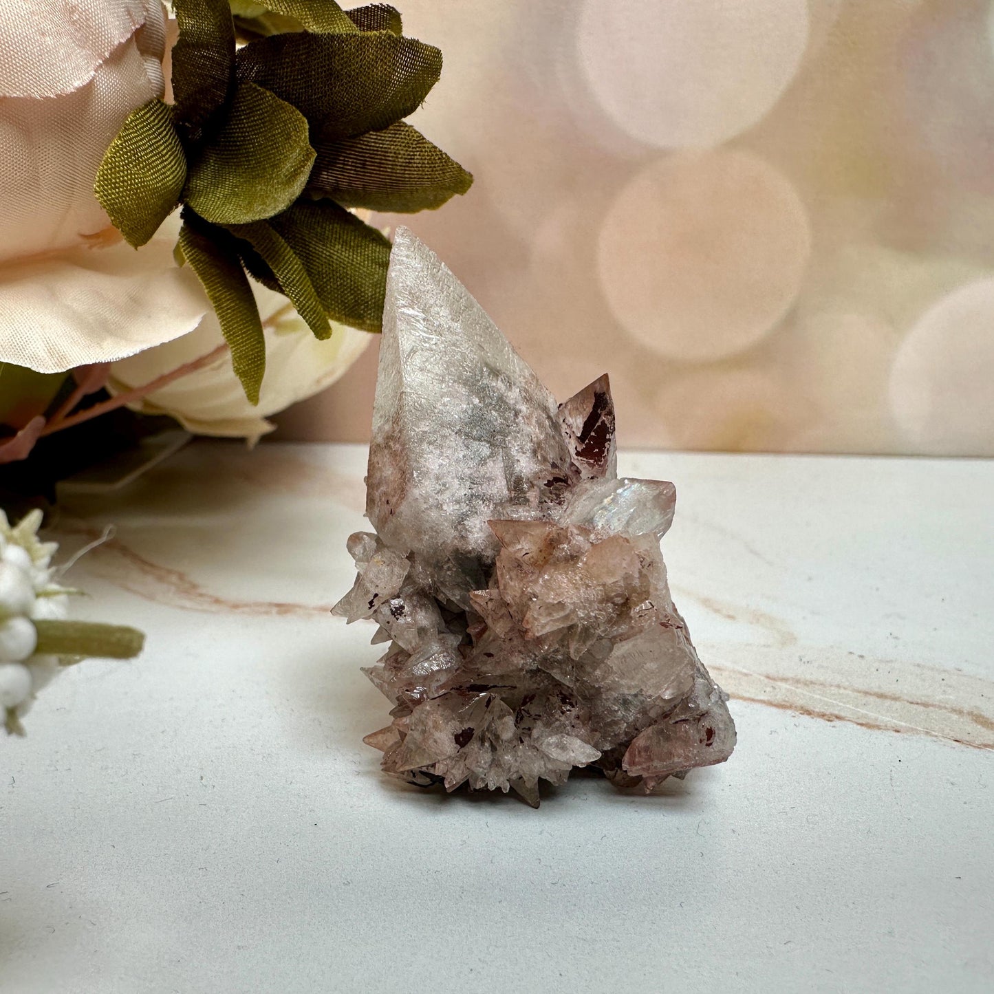 Calcite With Hematite | UV Reactive From Potosi Mine in Santa Eulalia, Chihuahua, Mexico