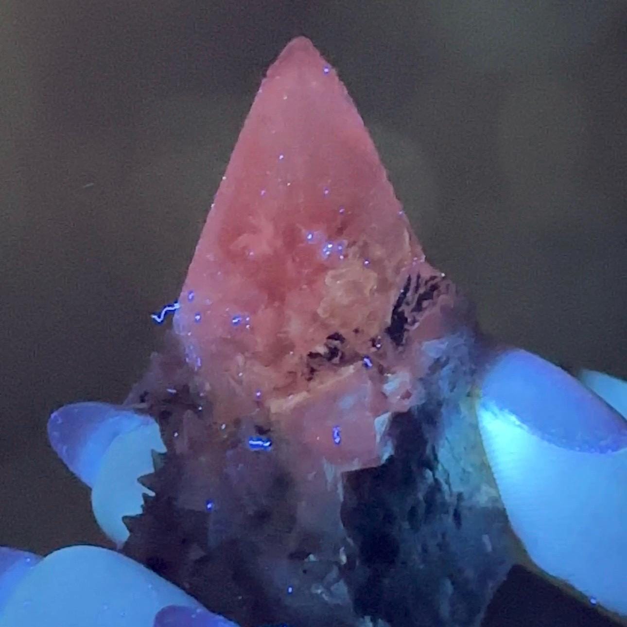 Calcite With Hematite | UV Reactive From Potosi Mine in Santa Eulalia, Chihuahua, Mexico