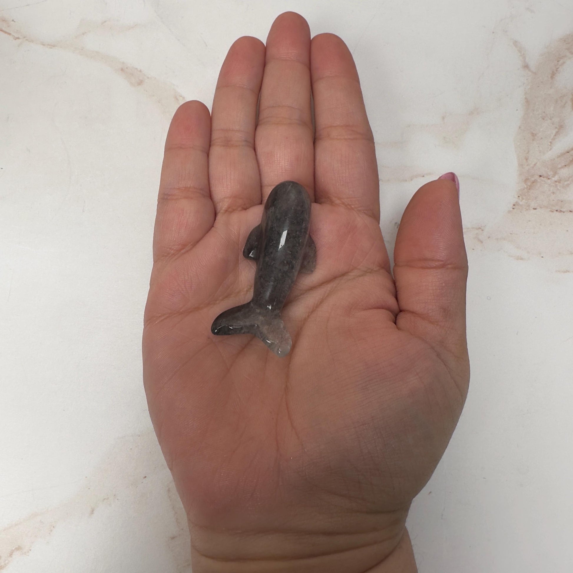 Gorgeous Blue Tara Quartz Whale Carving Amphibole Animal From Brazil | Tucson Gem Show Exclusive