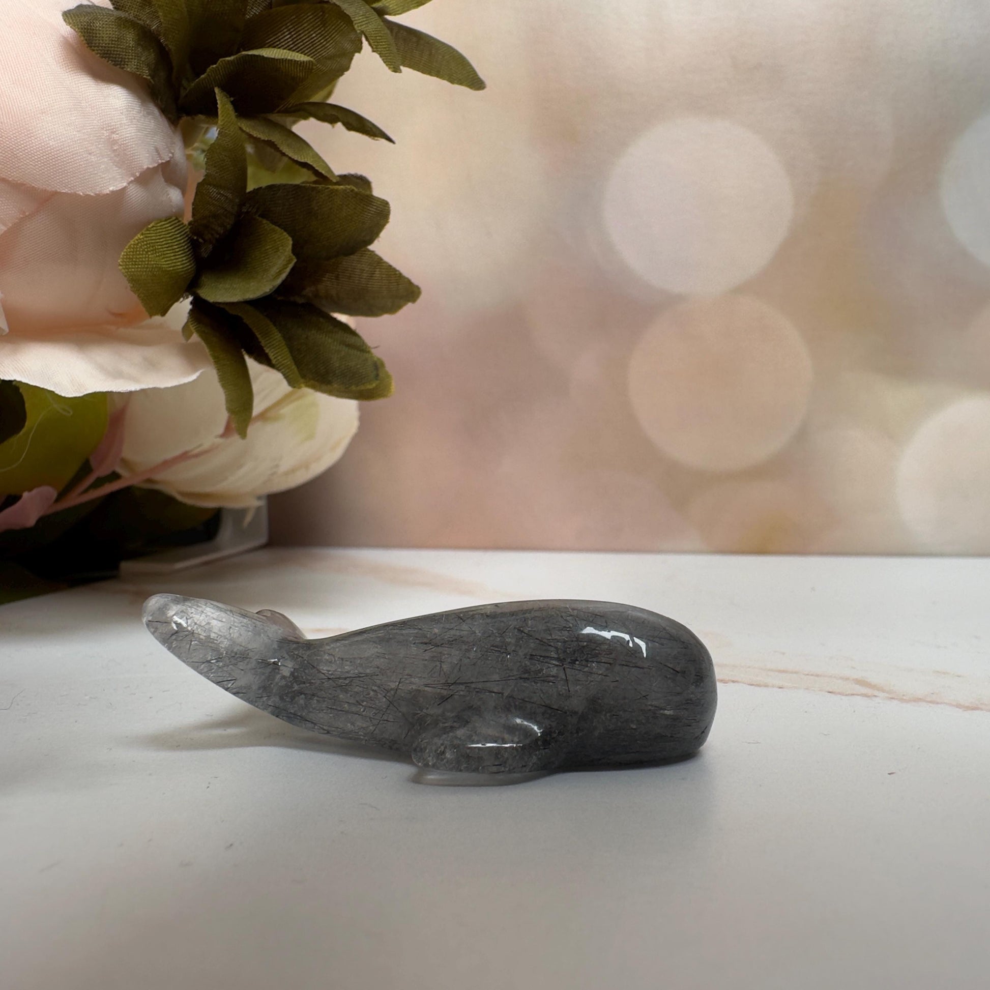 Gorgeous Blue Tara Quartz Whale Carving Amphibole Animal From Brazil | Tucson Gem Show Exclusive